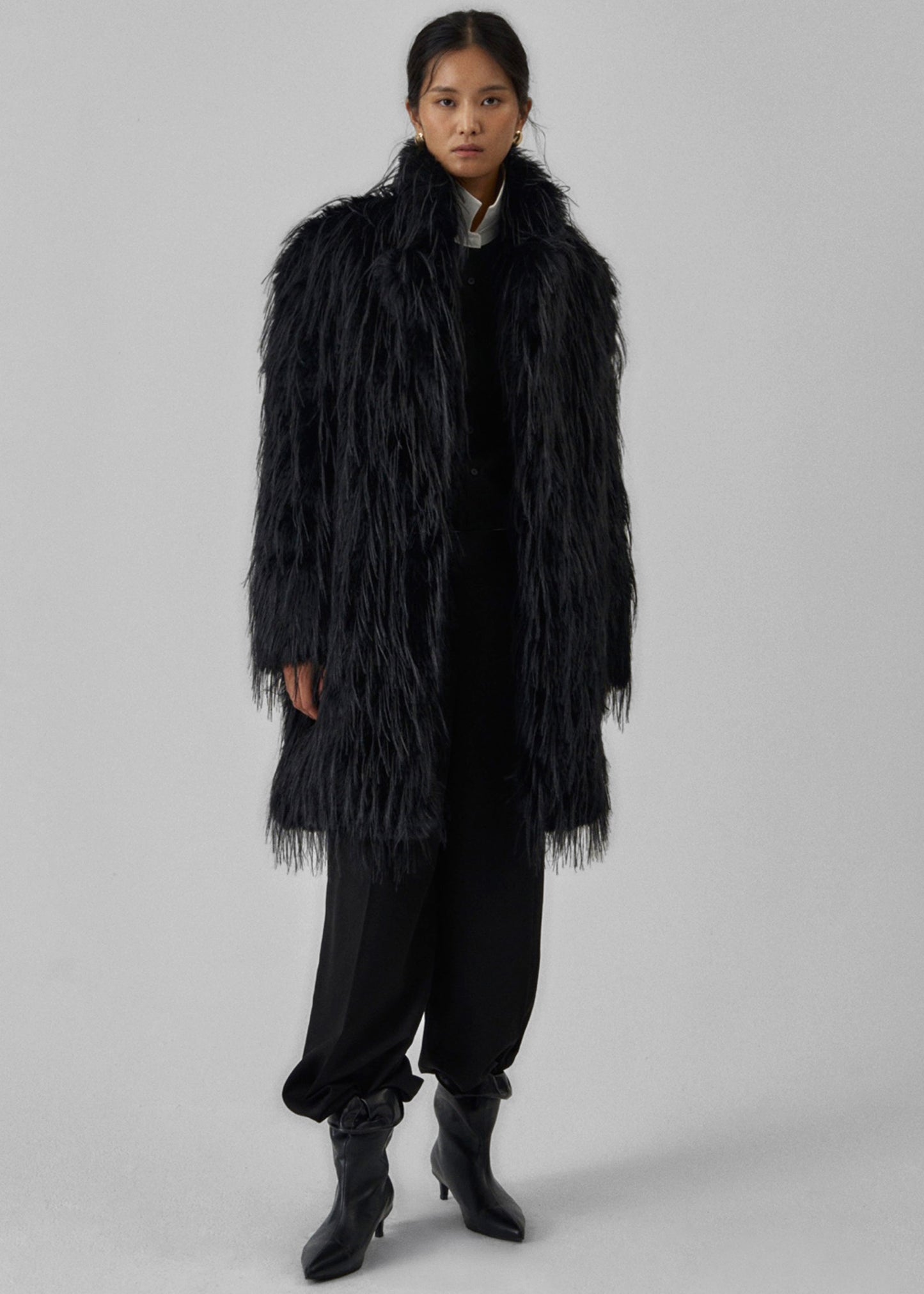 Hythe Faux Fur Coat - Black