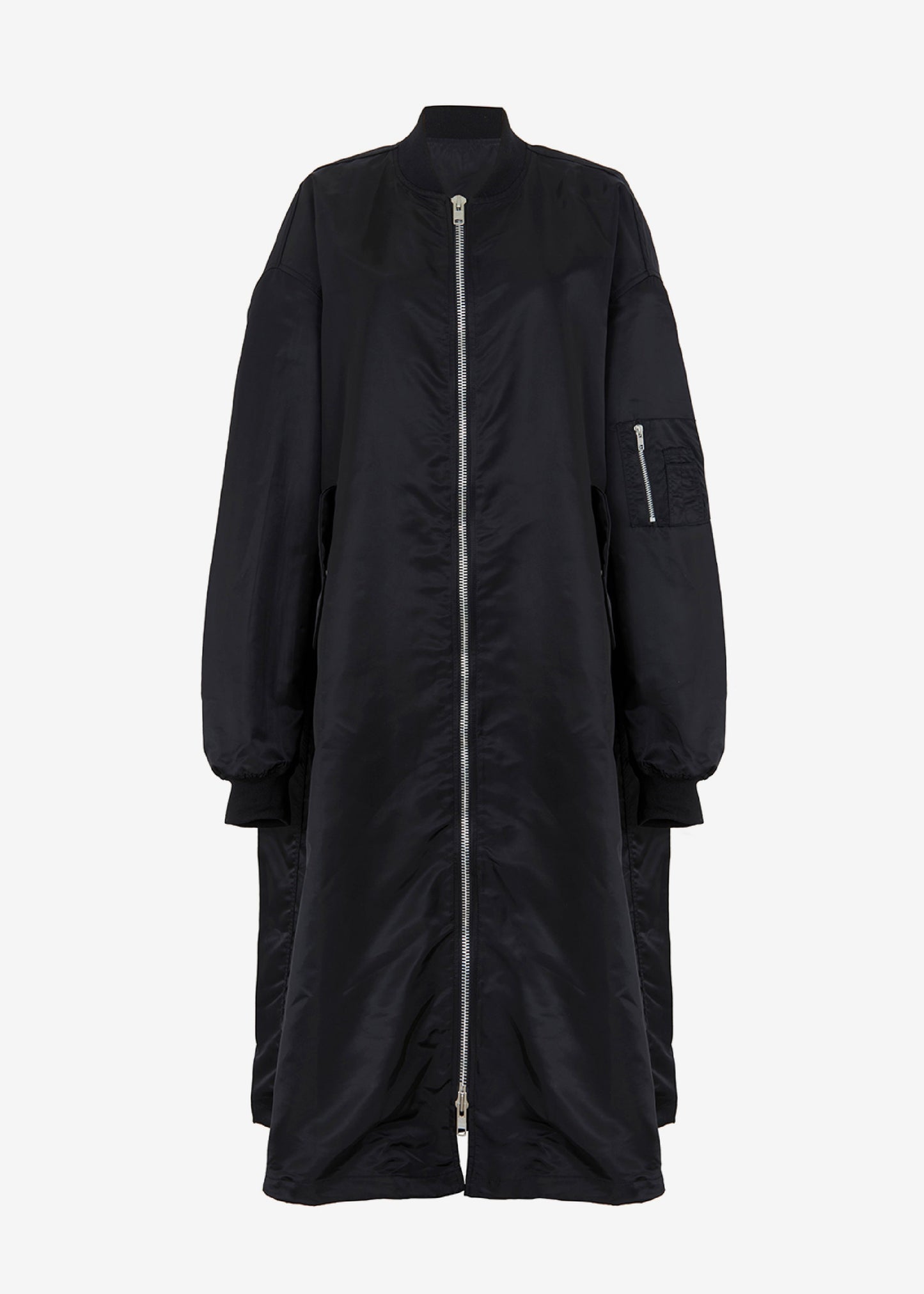 Isaac Oversized Bomber Coat - Black