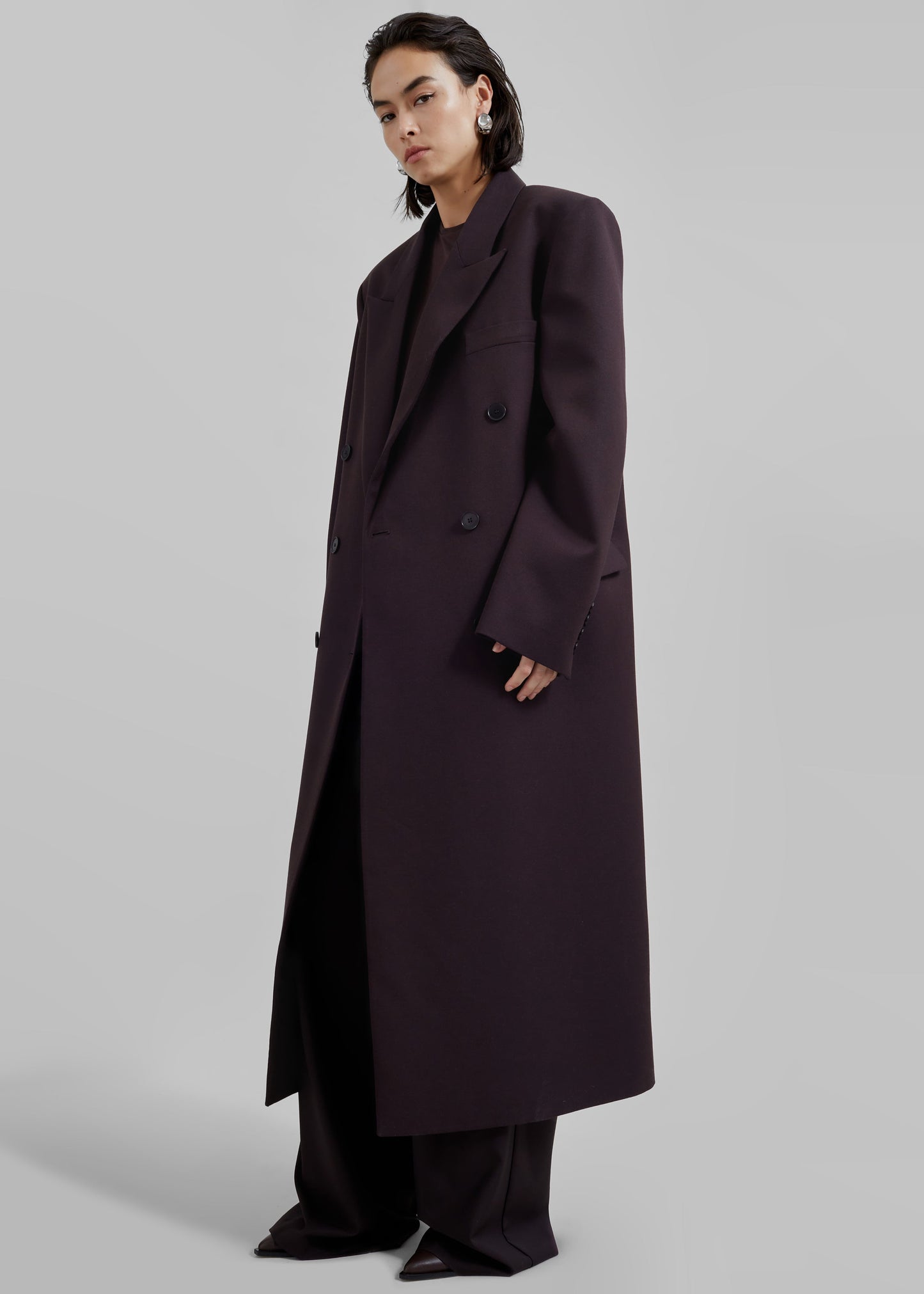 Jane Long Coat - Dark Plum