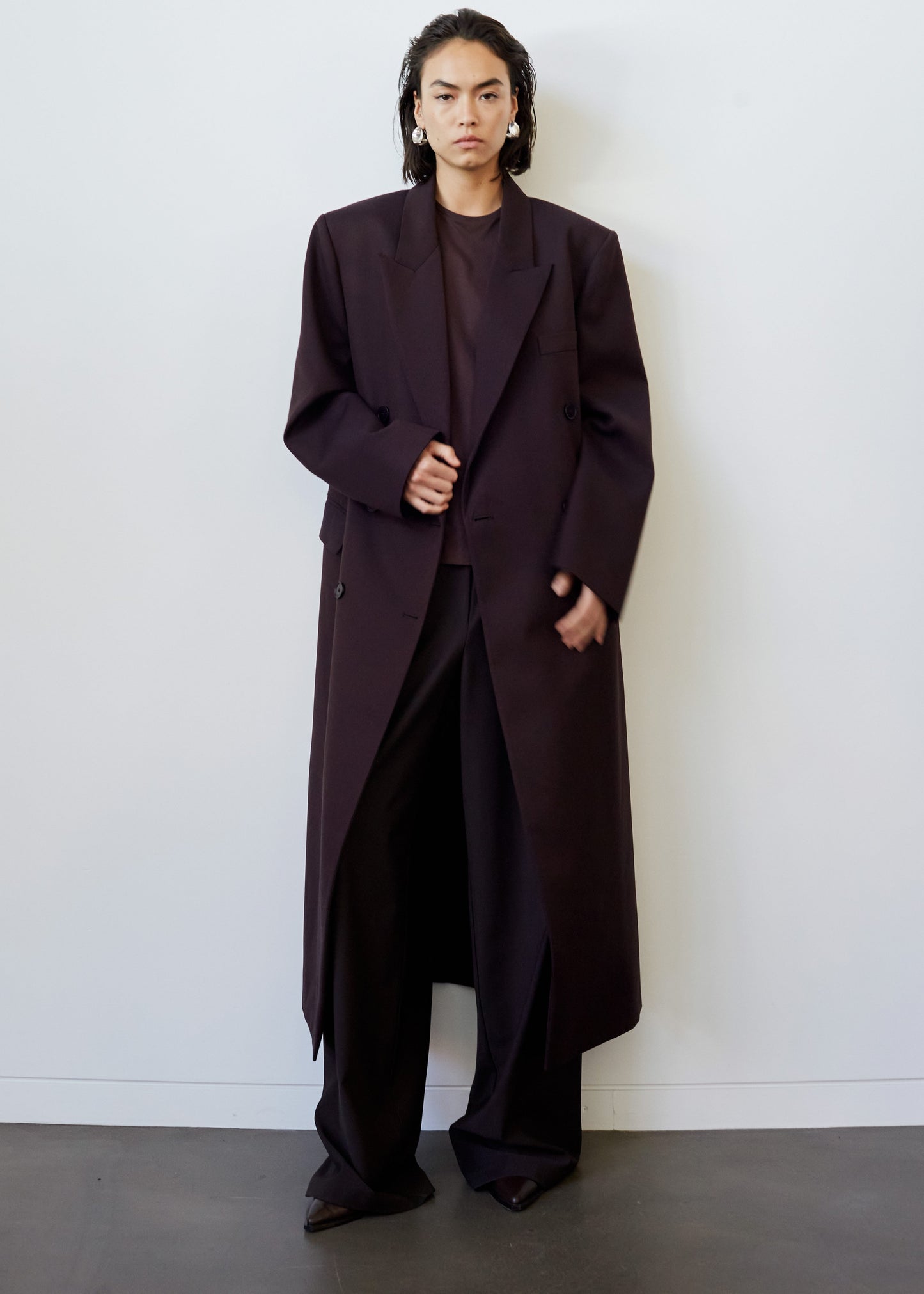 Jane Long Coat - Dark Plum