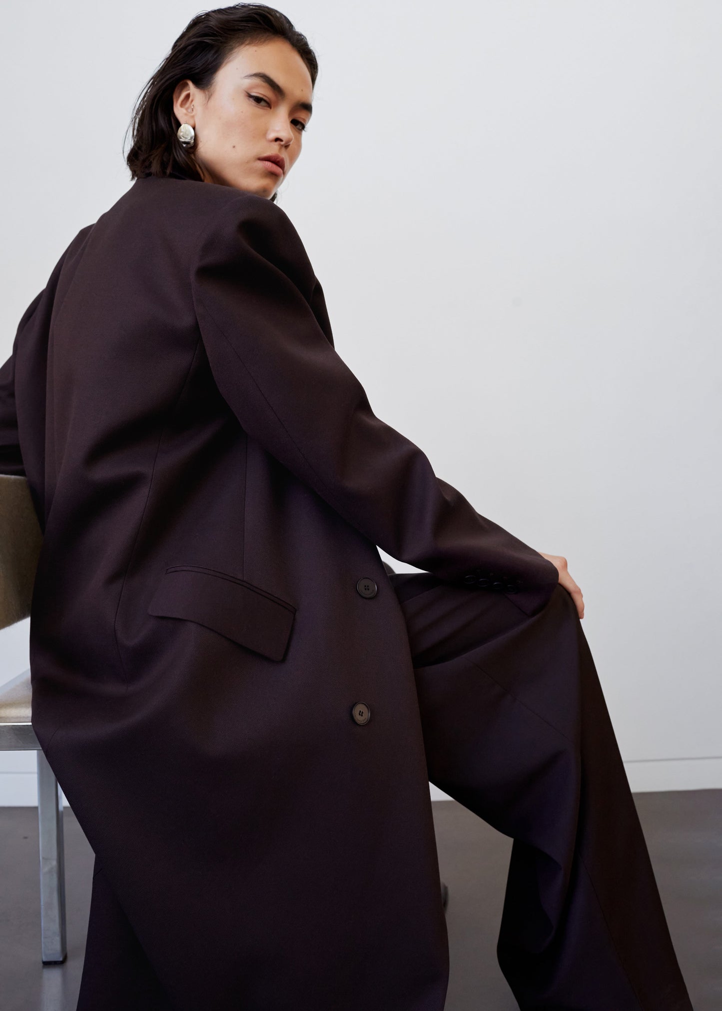 Jane Long Coat - Dark Plum