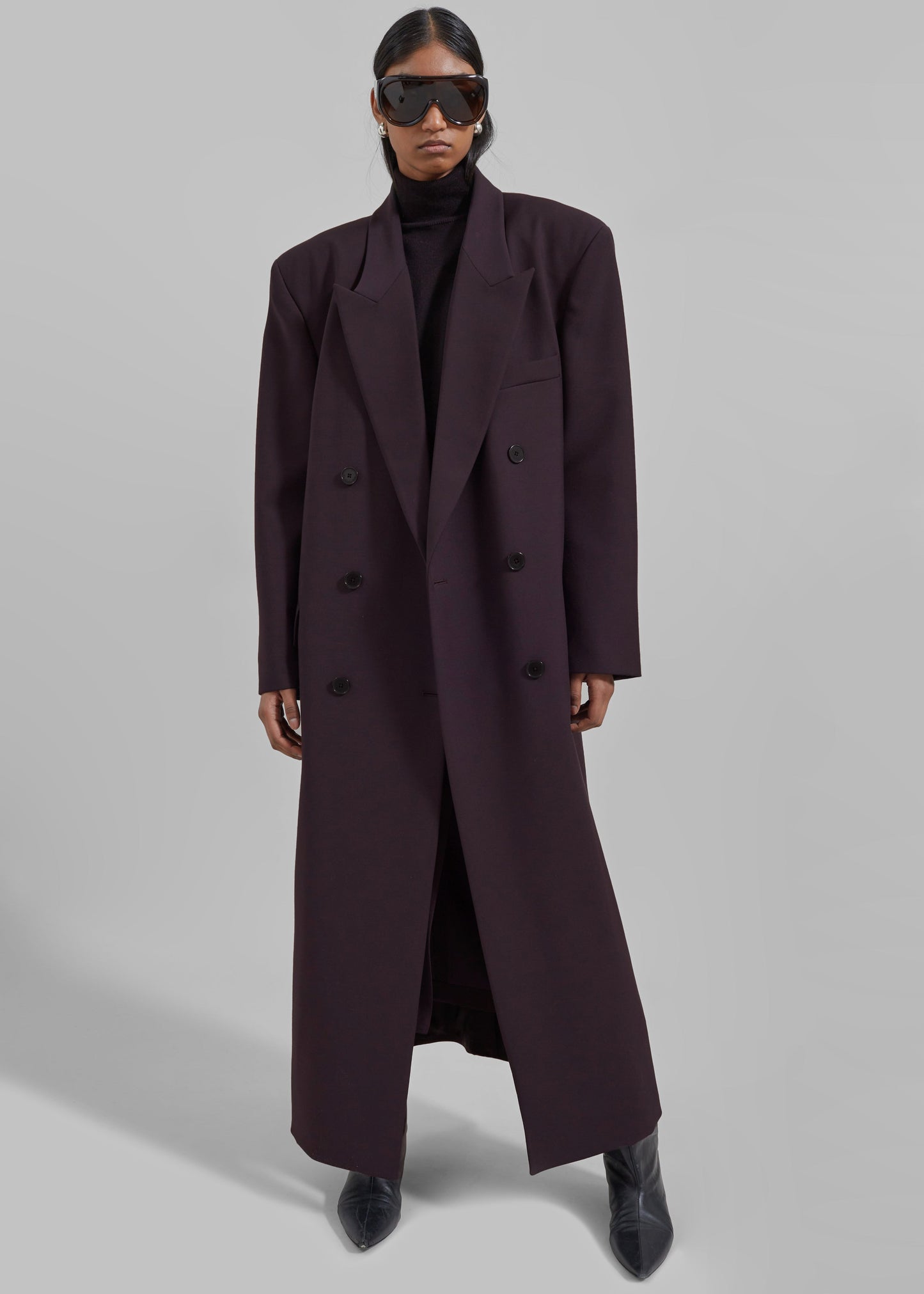 Jane Long Coat - Dark Plum