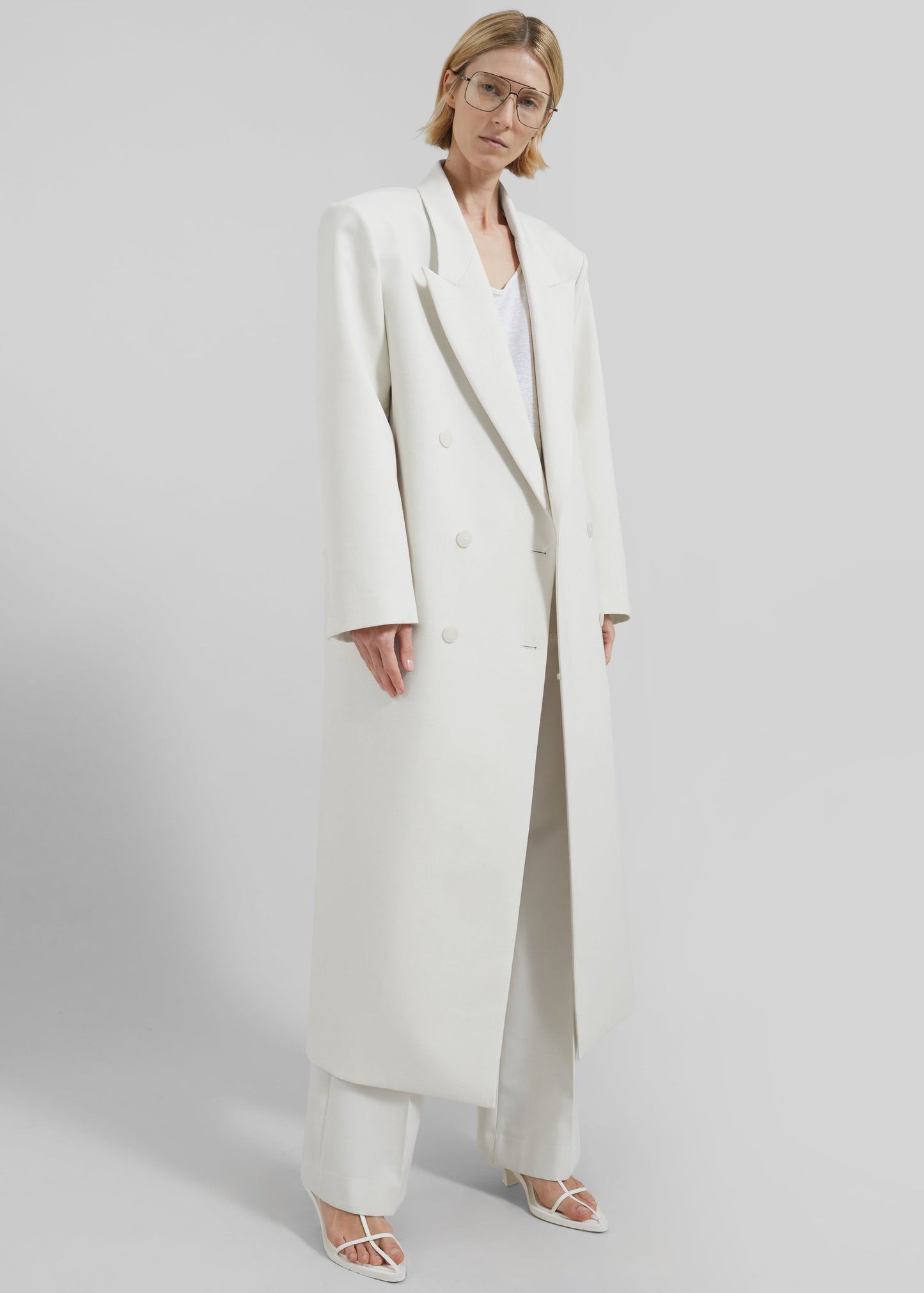 Jane Long Coat - White