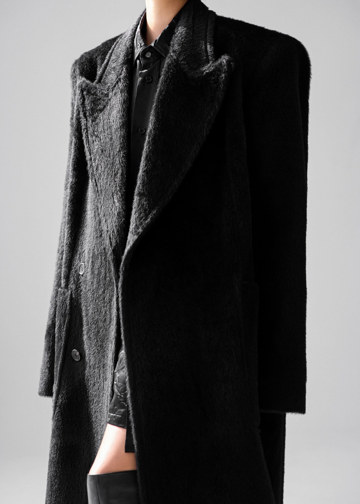 Jaylene Oversized Wool Coat - Black