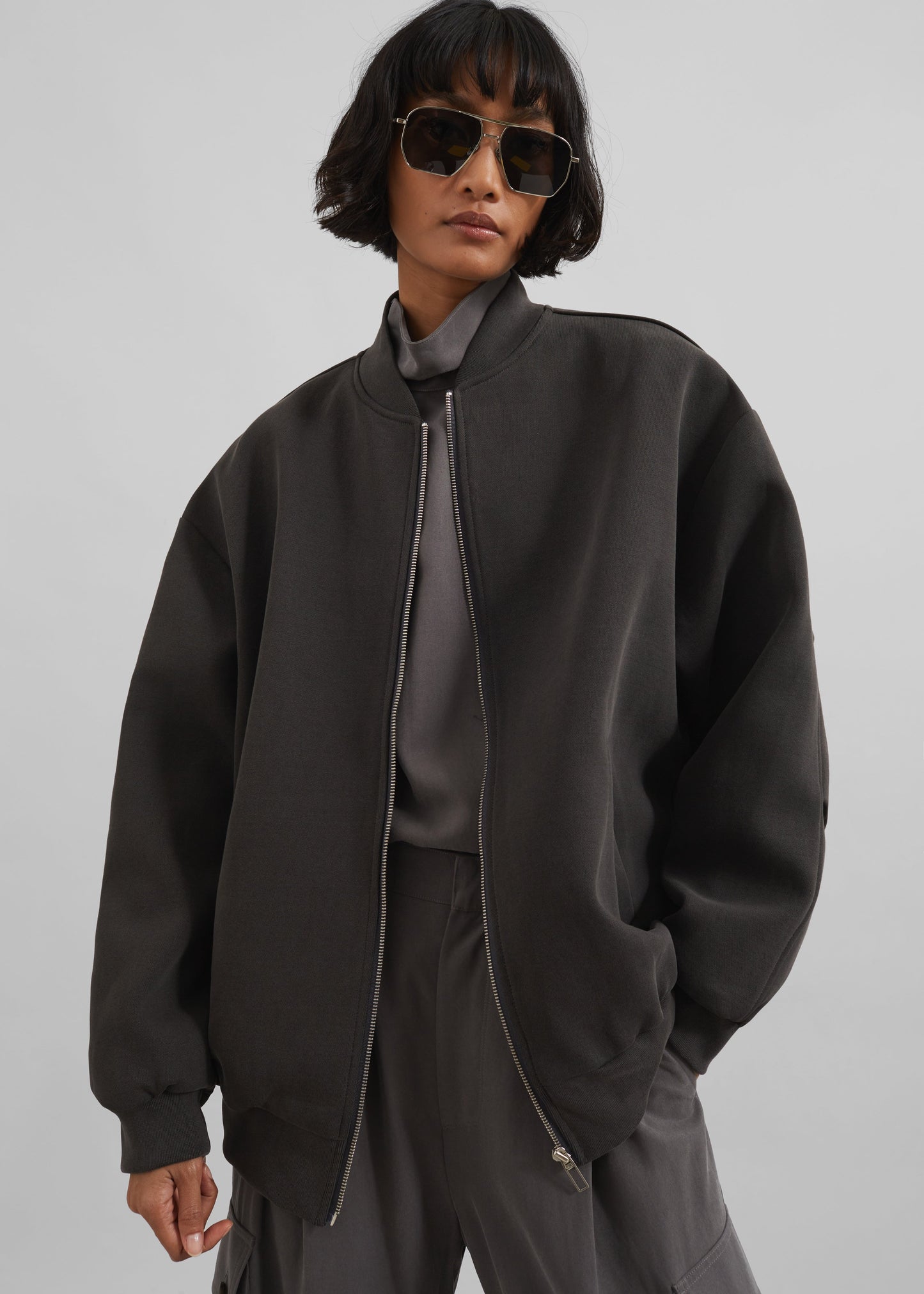 Jura Cotton Bomber Jacket - Charcoal