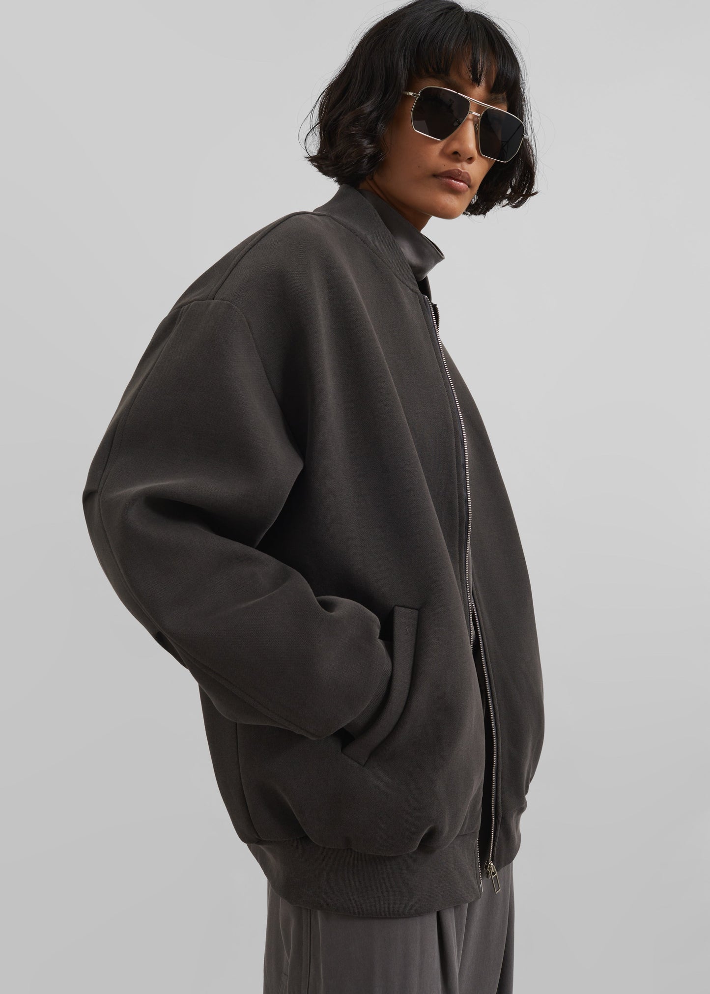 Jura Cotton Bomber Jacket - Charcoal