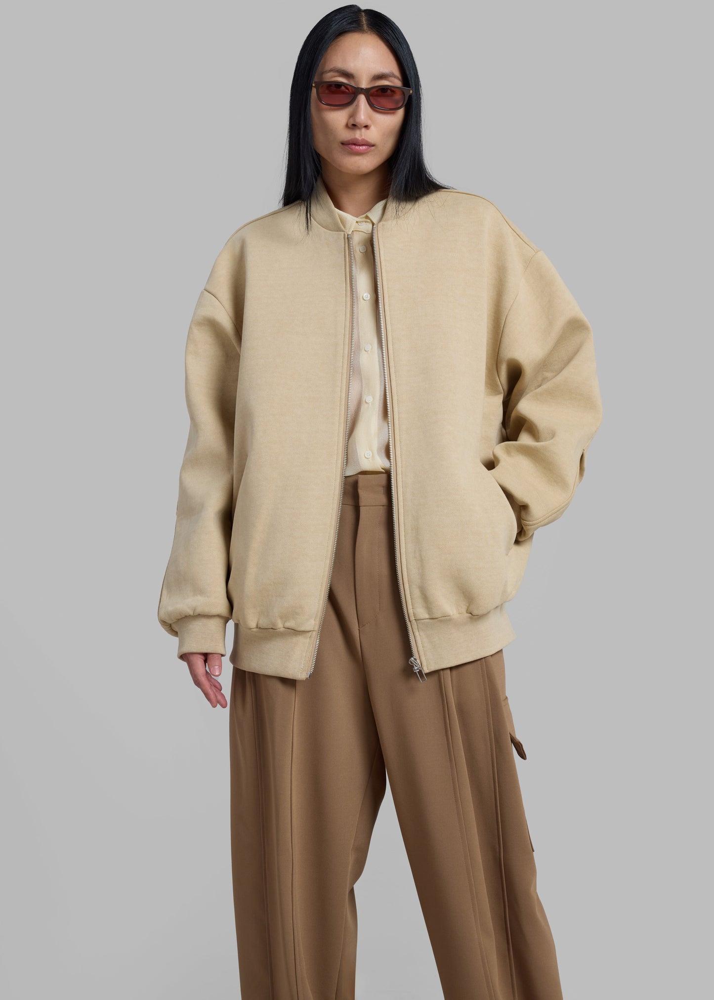 Jura Cotton Bomber Jacket - Beige