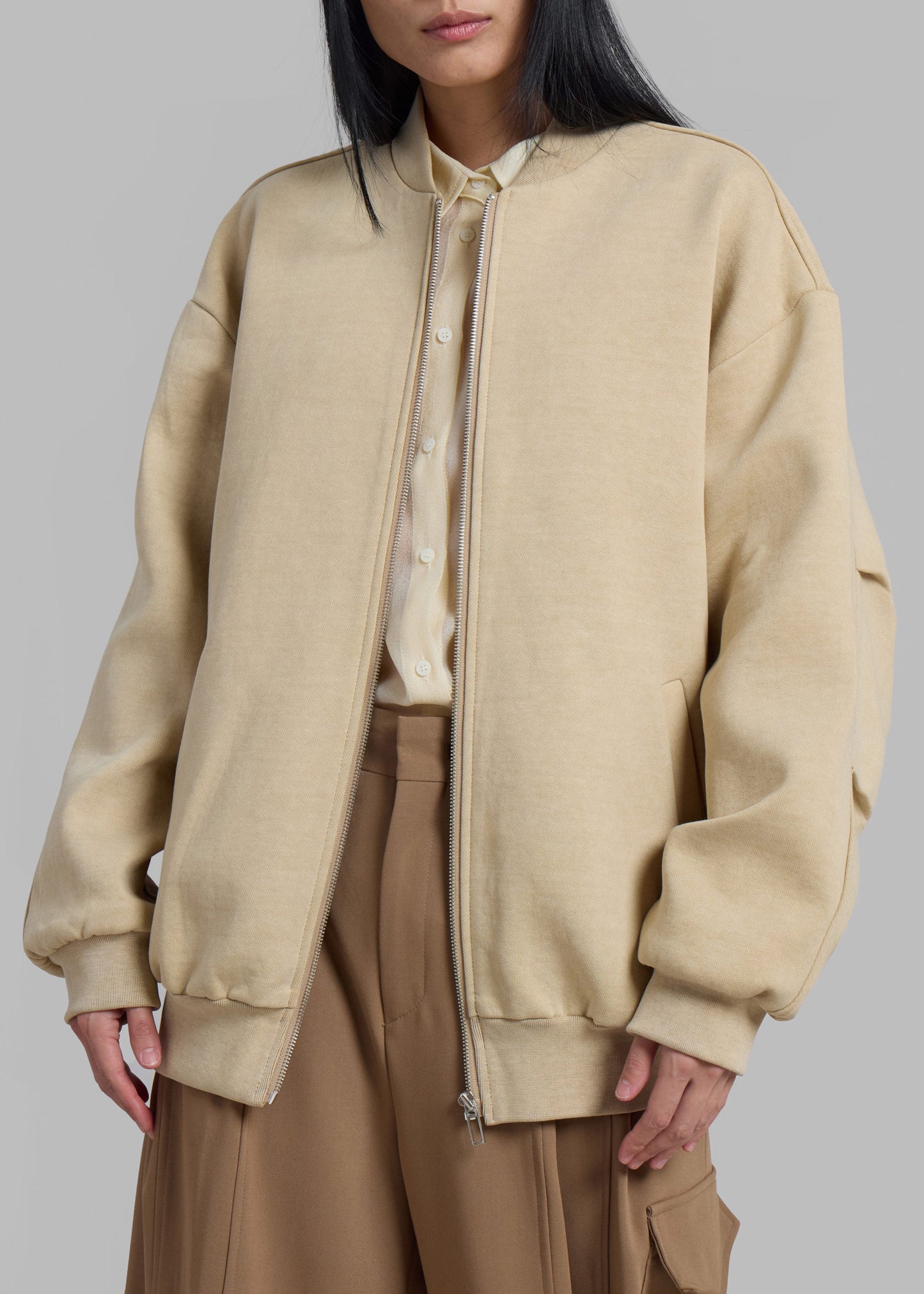 Jura Cotton Bomber Jacket - Beige