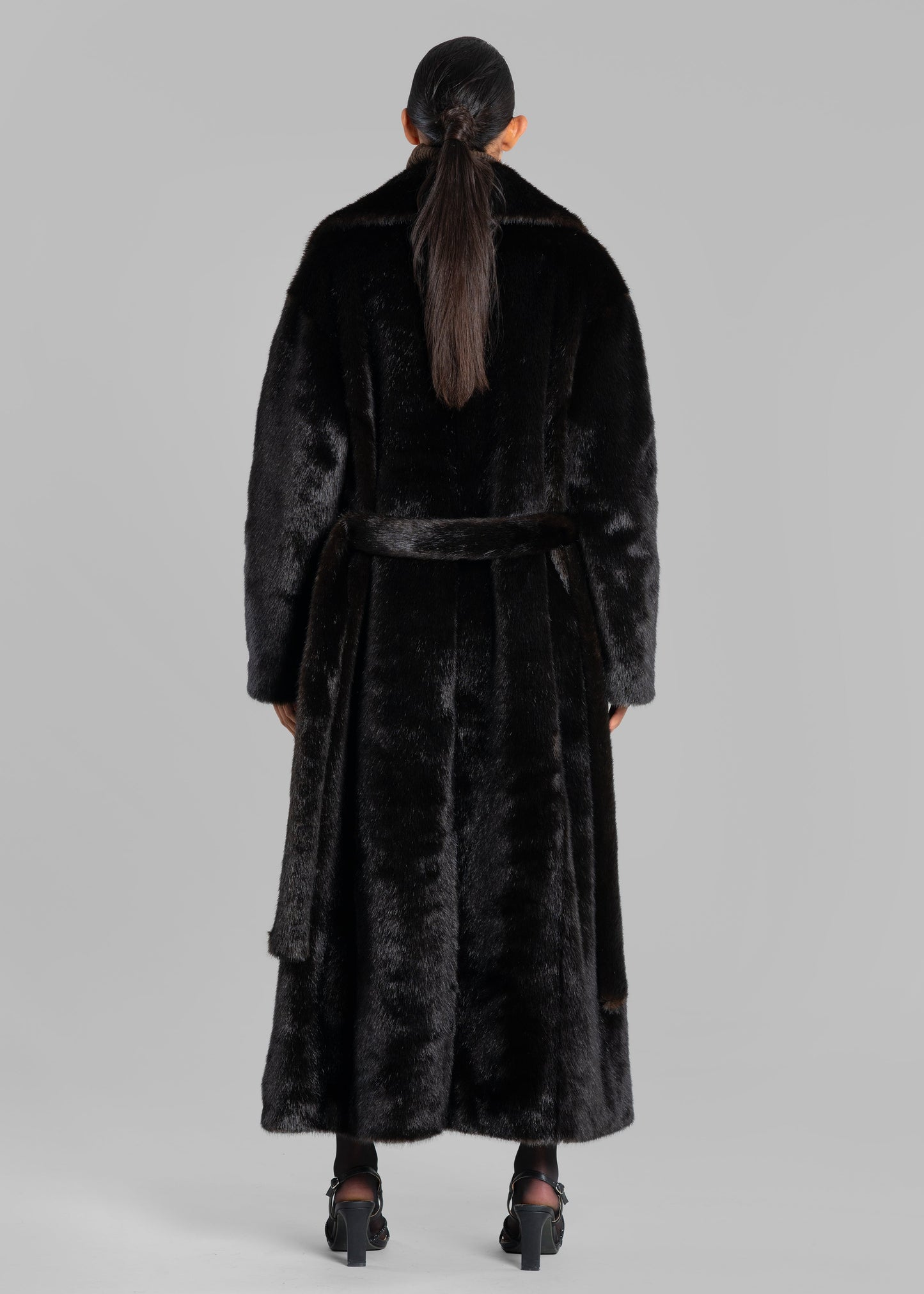 Joni Faux Fur Coat - Dark Espresso