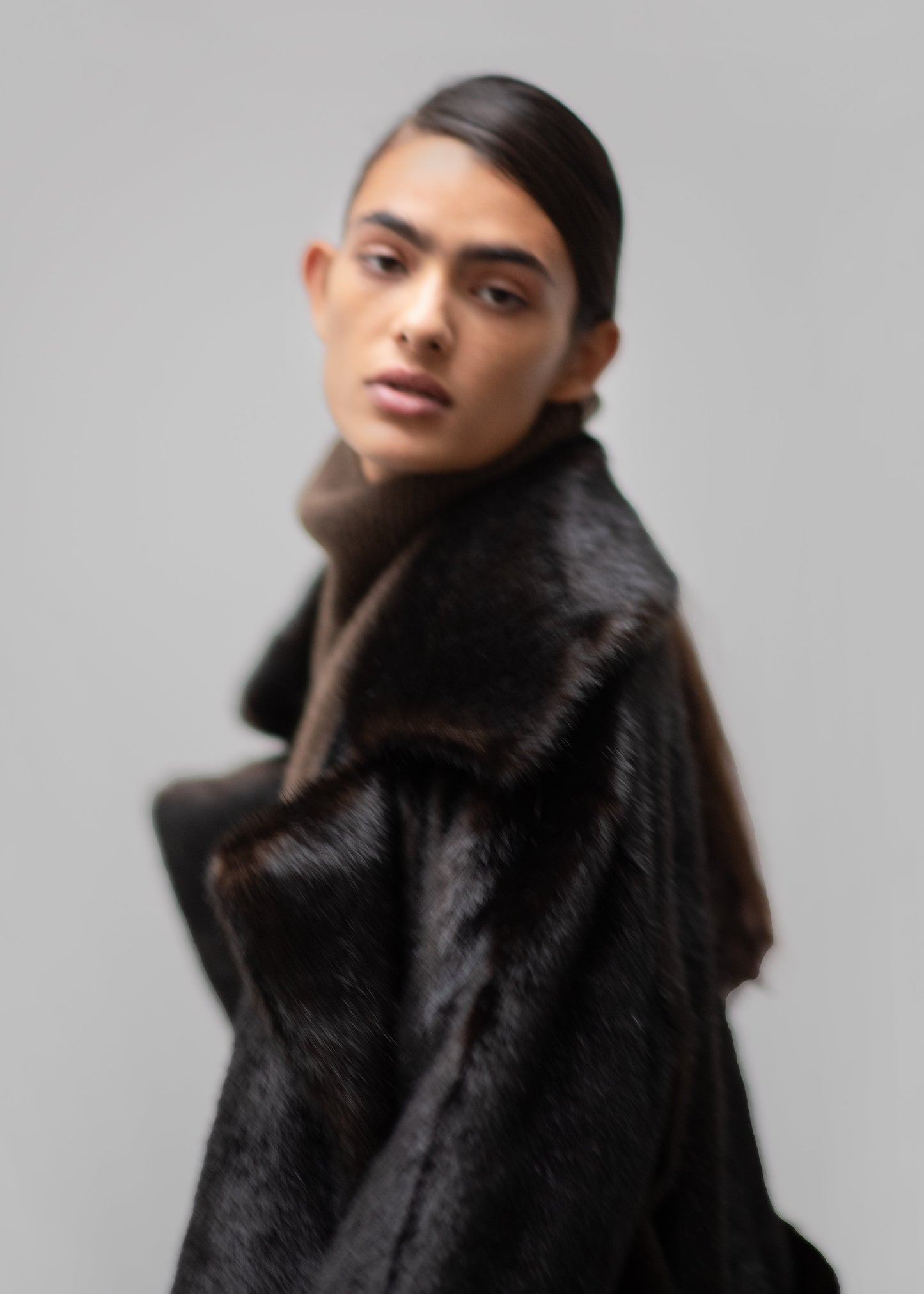 Joni Faux Fur Coat - Dark Espresso