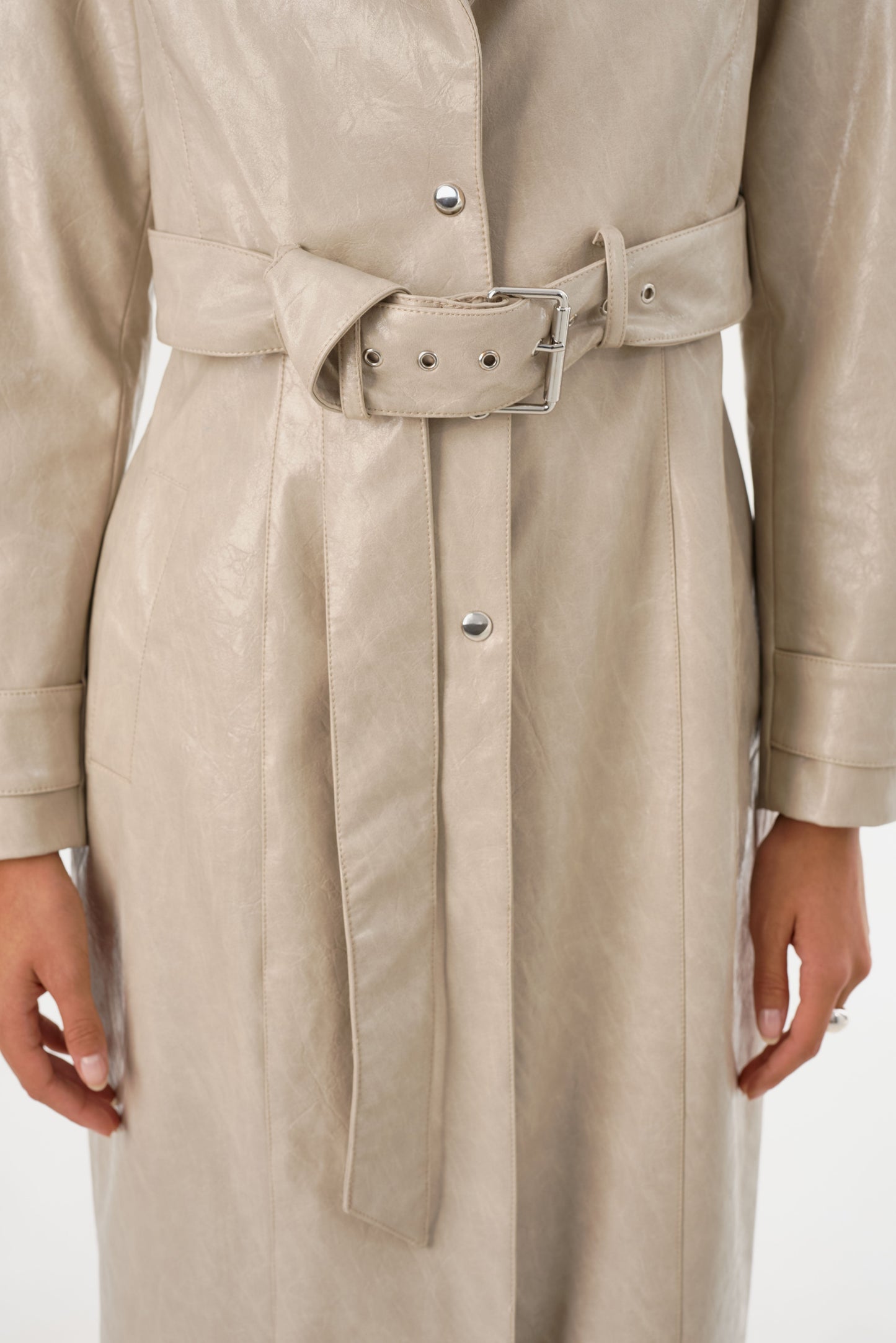 KATIJA | Convertible Faux Leather Trench