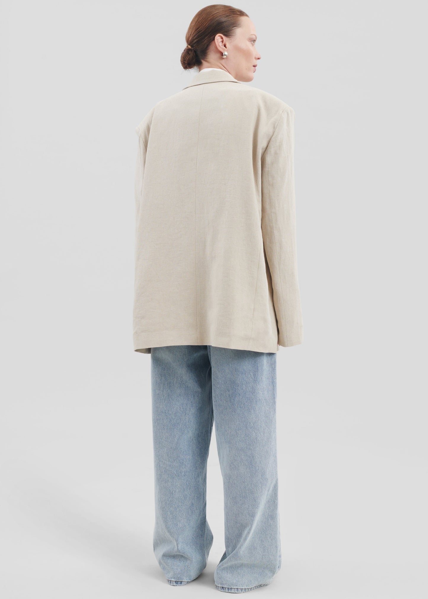 Keenan Linen Oversized Blazer - Sand