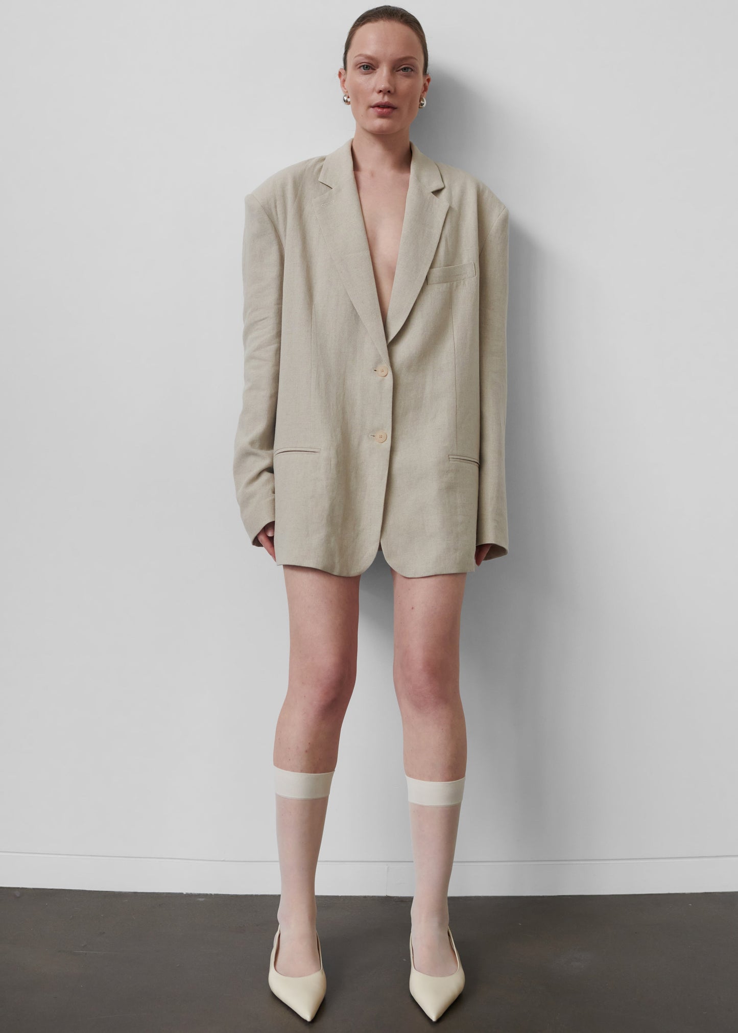 Keenan Linen Oversized Blazer - Sand