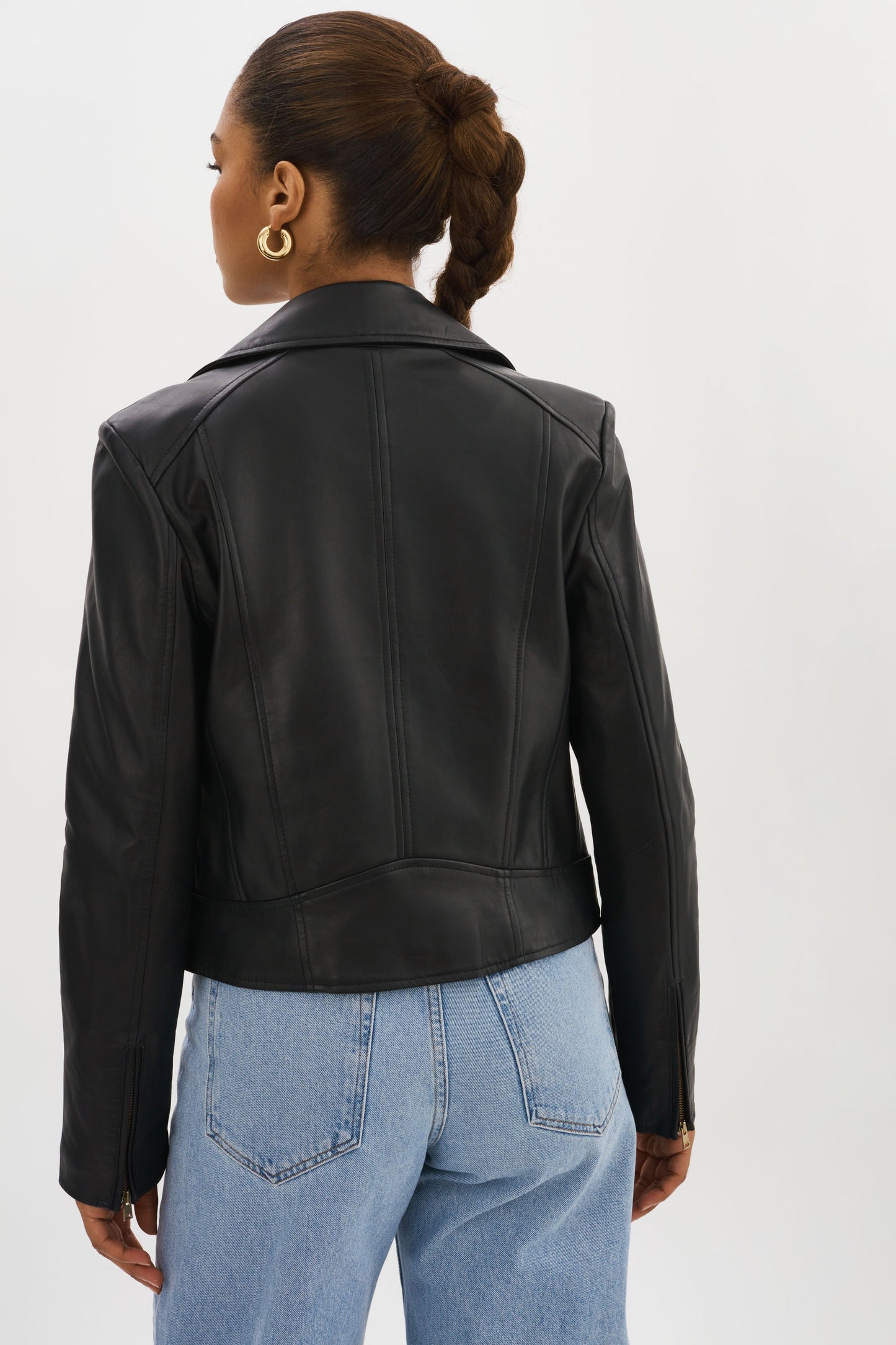 KELSEY GOLD | Leather Biker Jacket