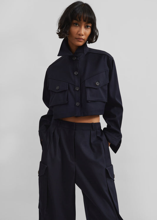 Kiora Cropped Jacket - Navy