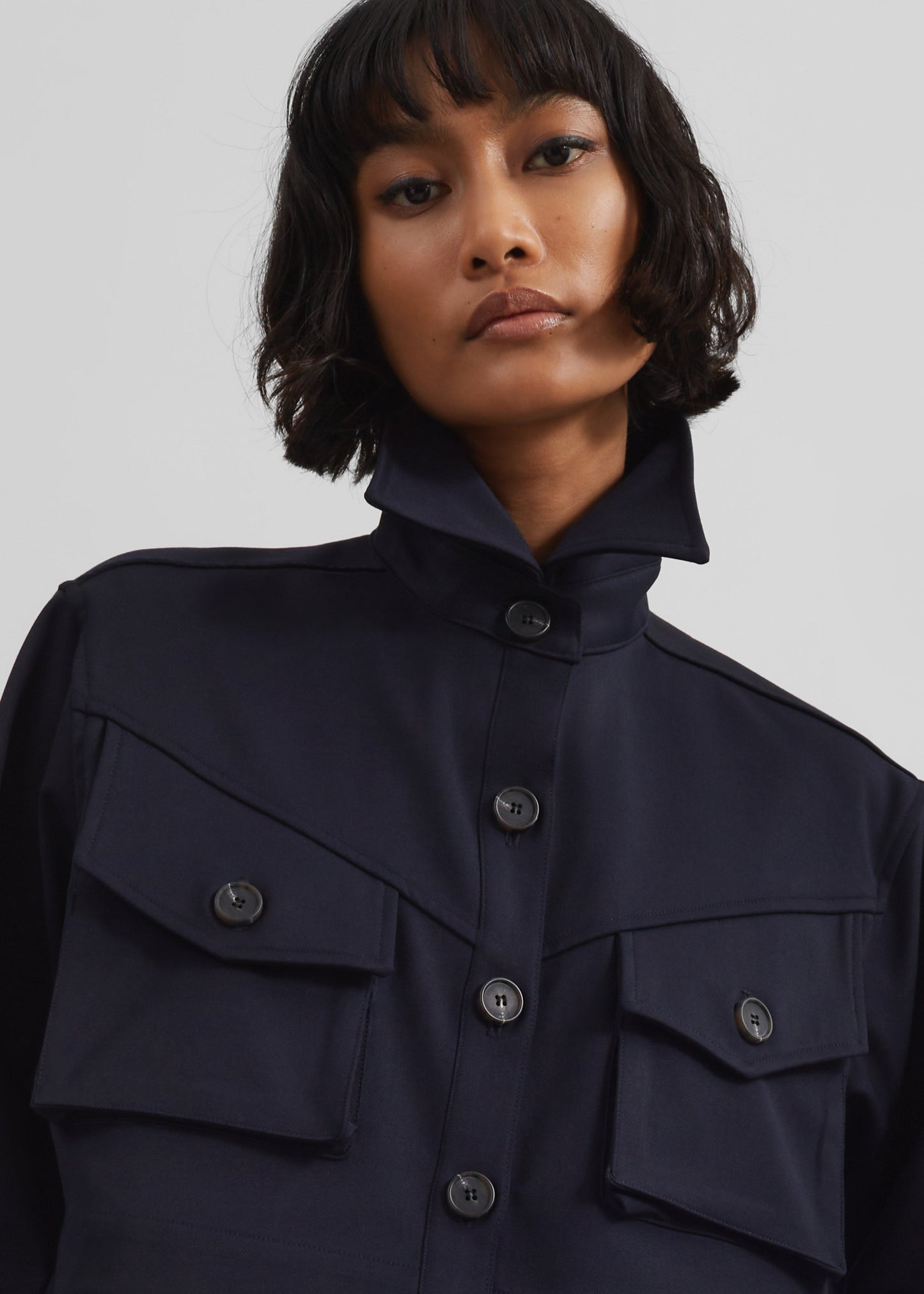 Kiora Cropped Jacket - Navy