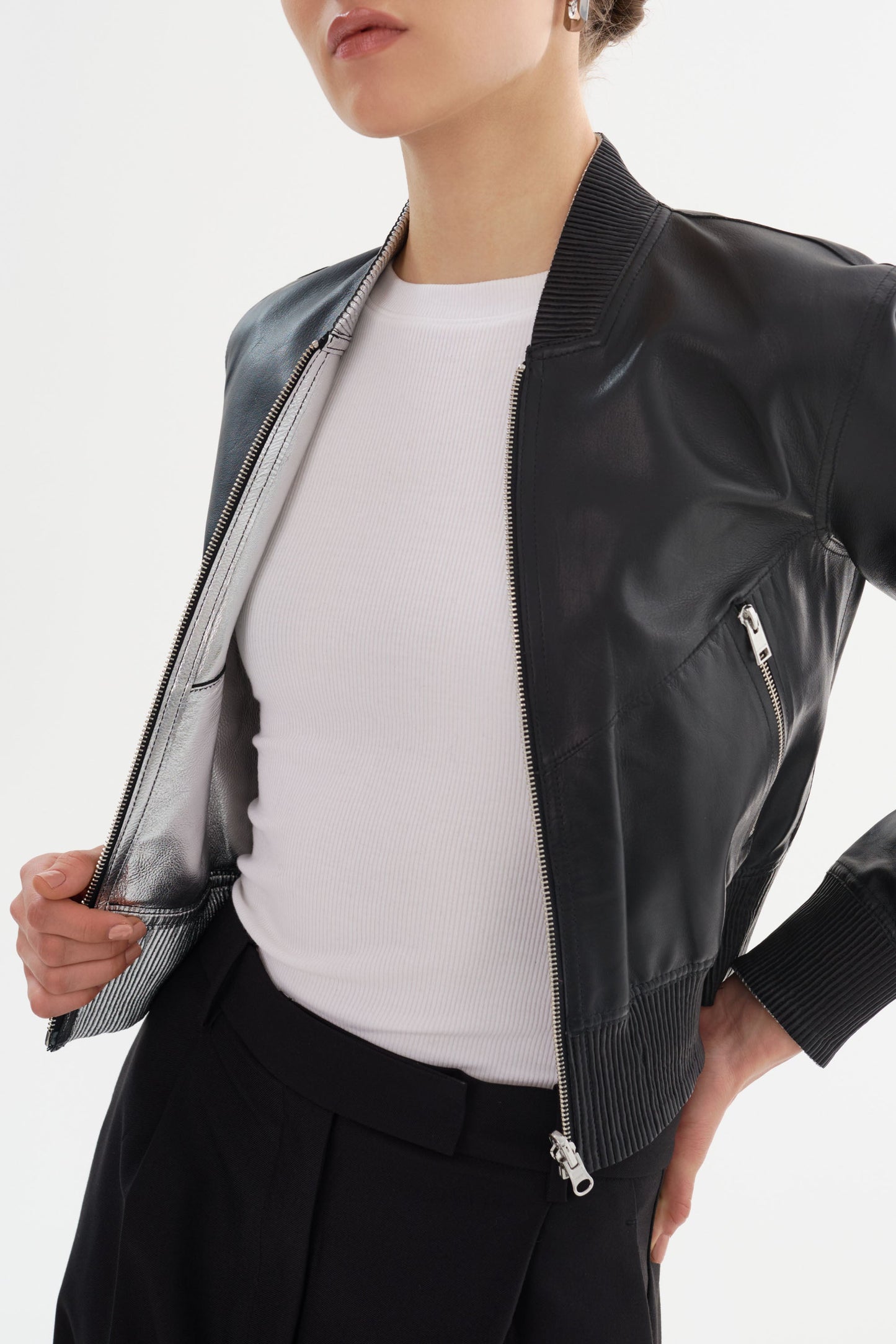 KORDELLA | Reversible Leather Bomber Jacket