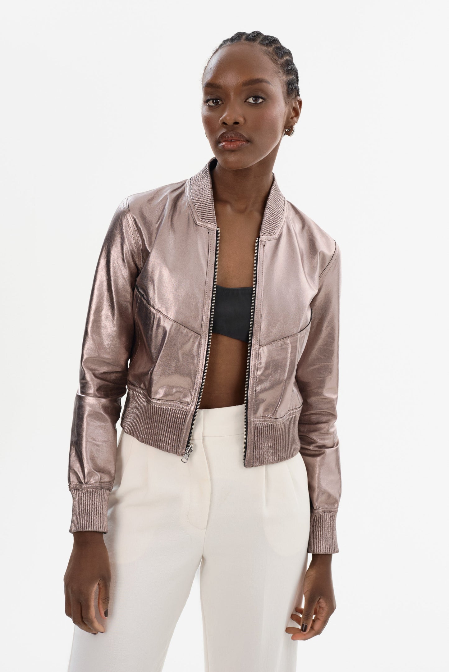 KORDELLA | Reversible Leather Bomber Jacket