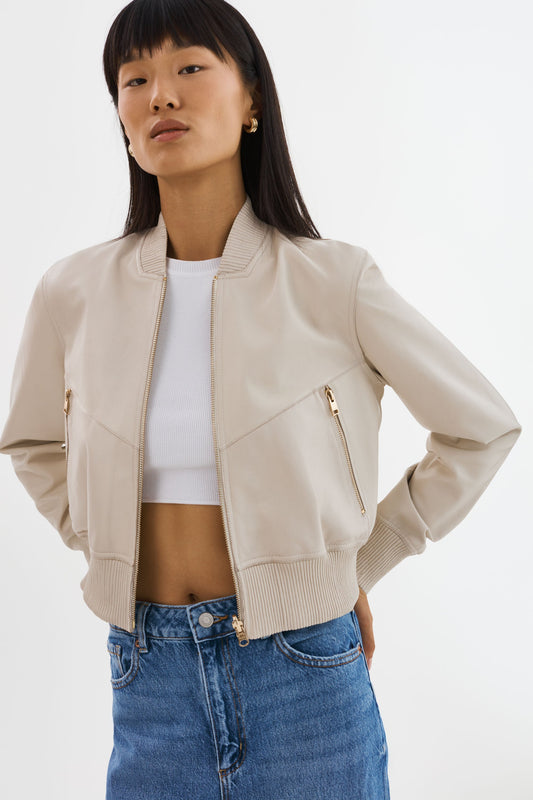 KORDELLA | Reversible Leather Bomber Jacket