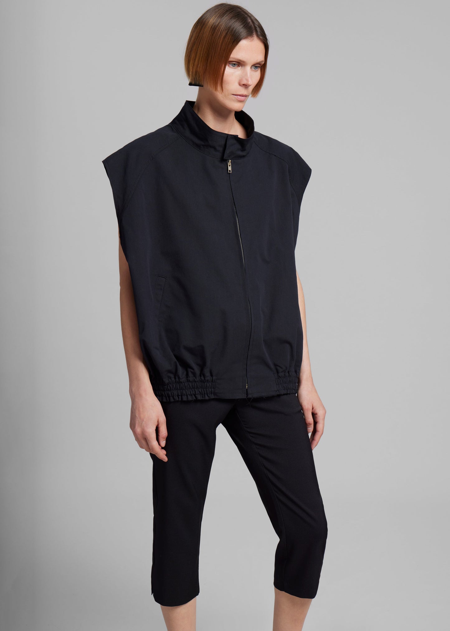 Lance Sleeveless Bomber Jacket - Black