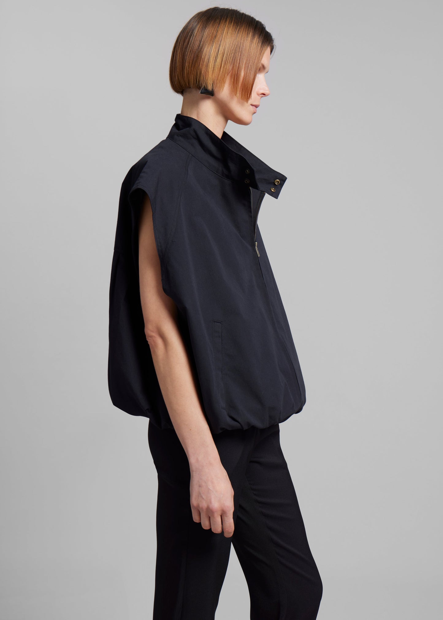 Lance Sleeveless Bomber Jacket - Black