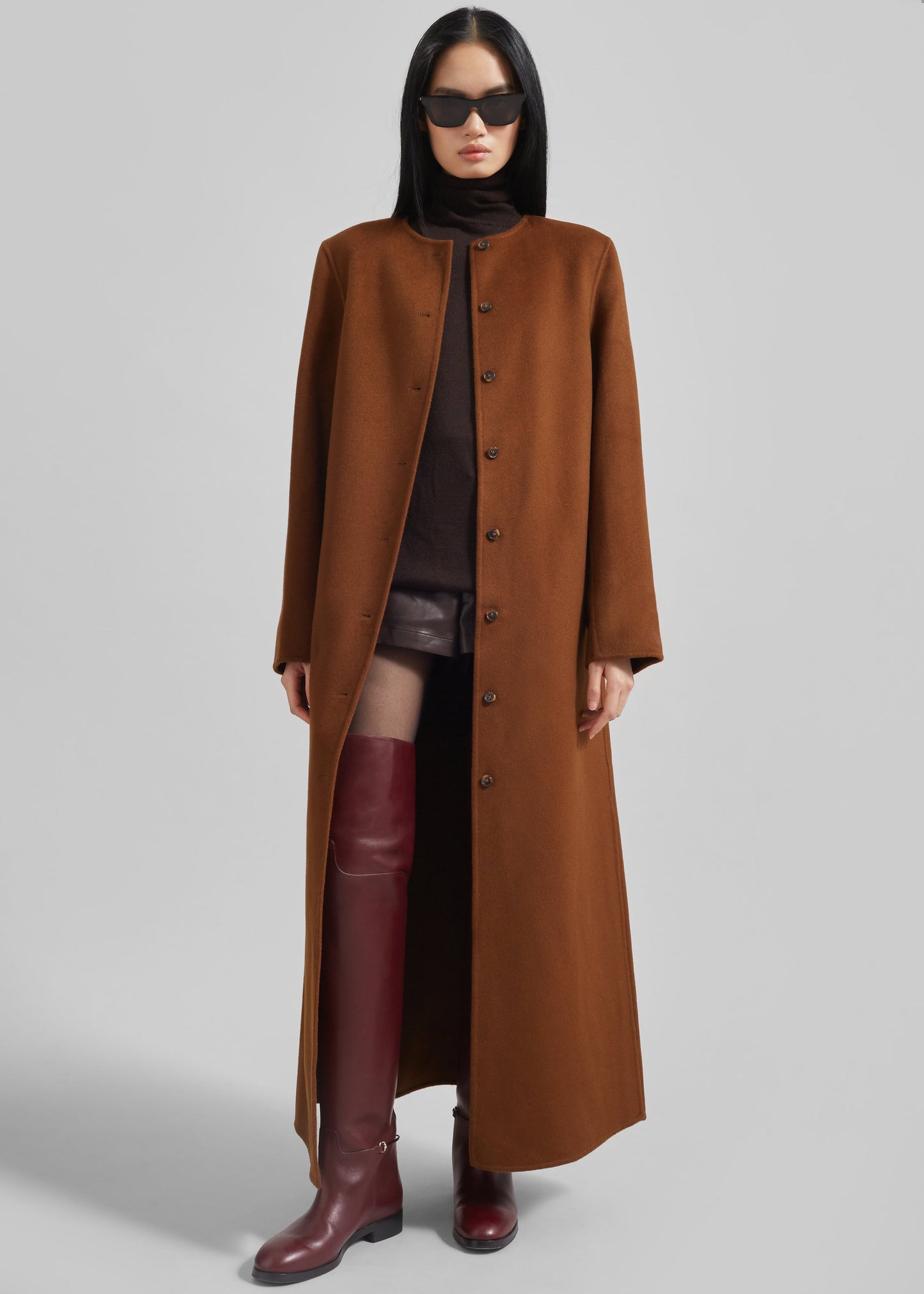 Loulou Studio Martil Long Coat - Wood