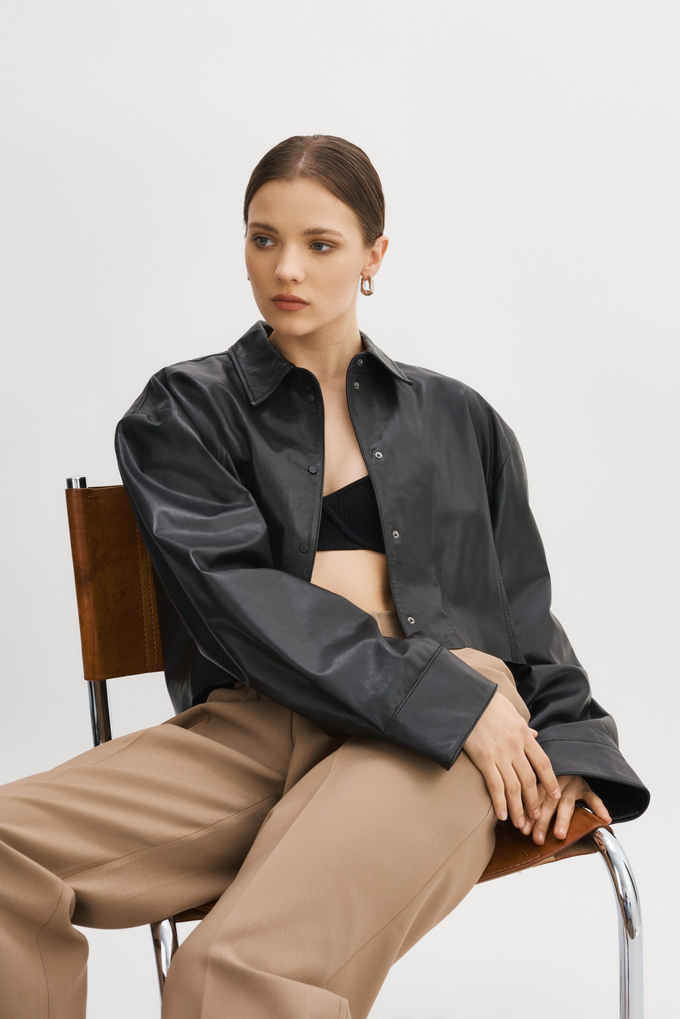 ELDA | Leather Oversized Shirt