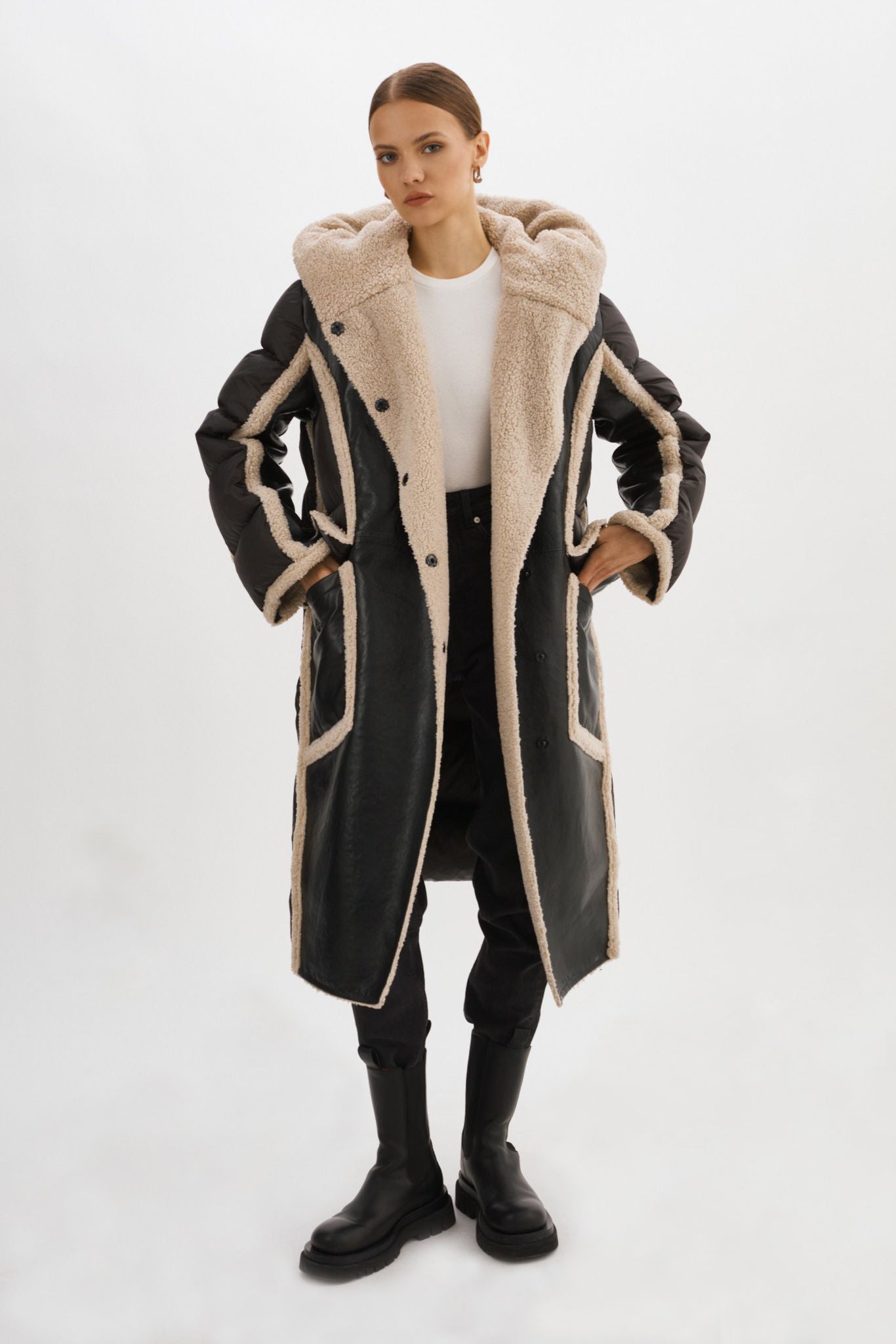 REXANA | Mixed Media Puffer Coat