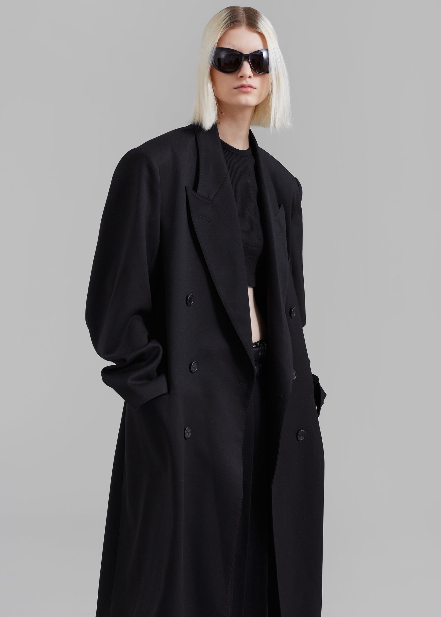 London Double Breasted Coat - Black