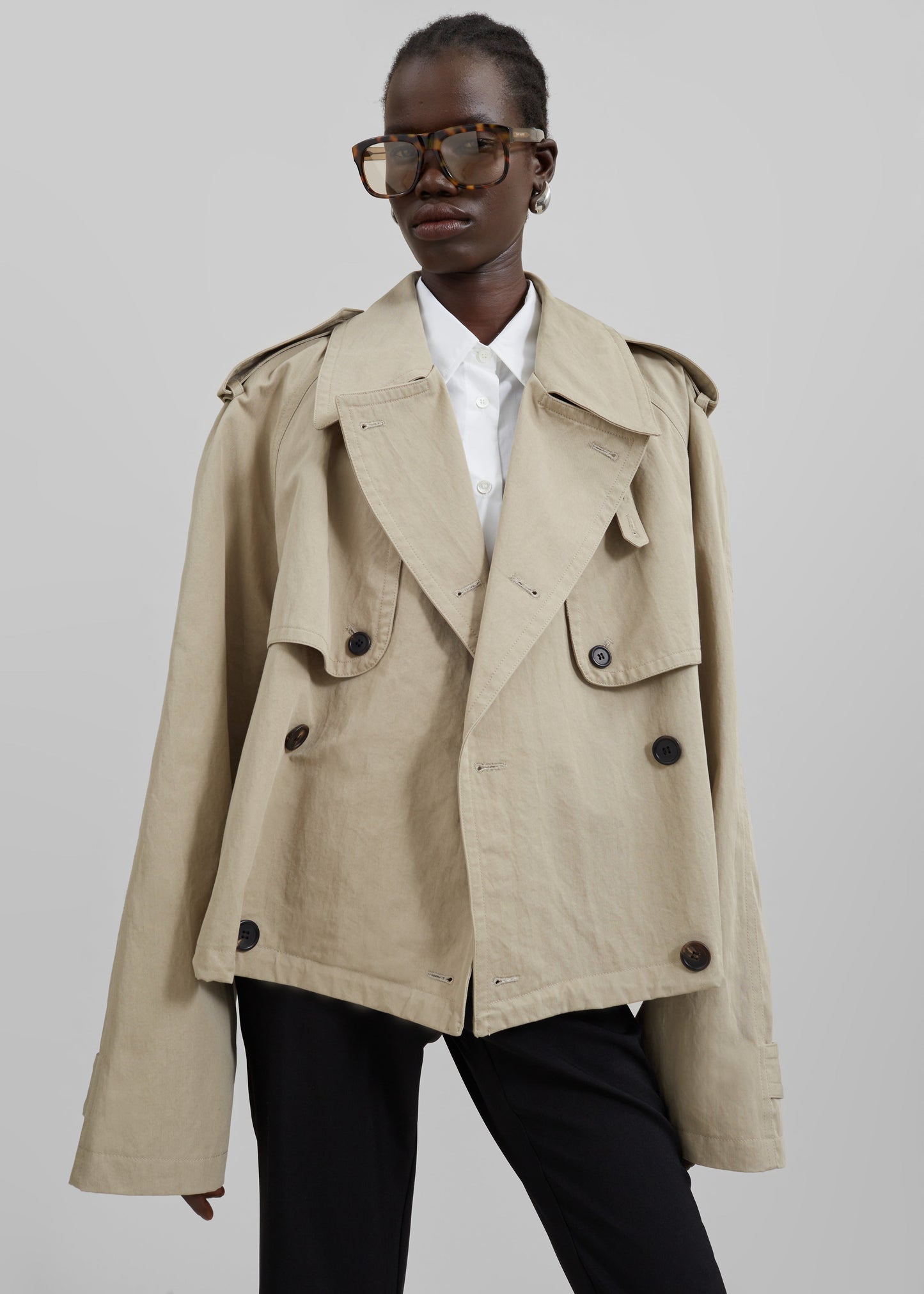 Mads Cropped Trench - Beige