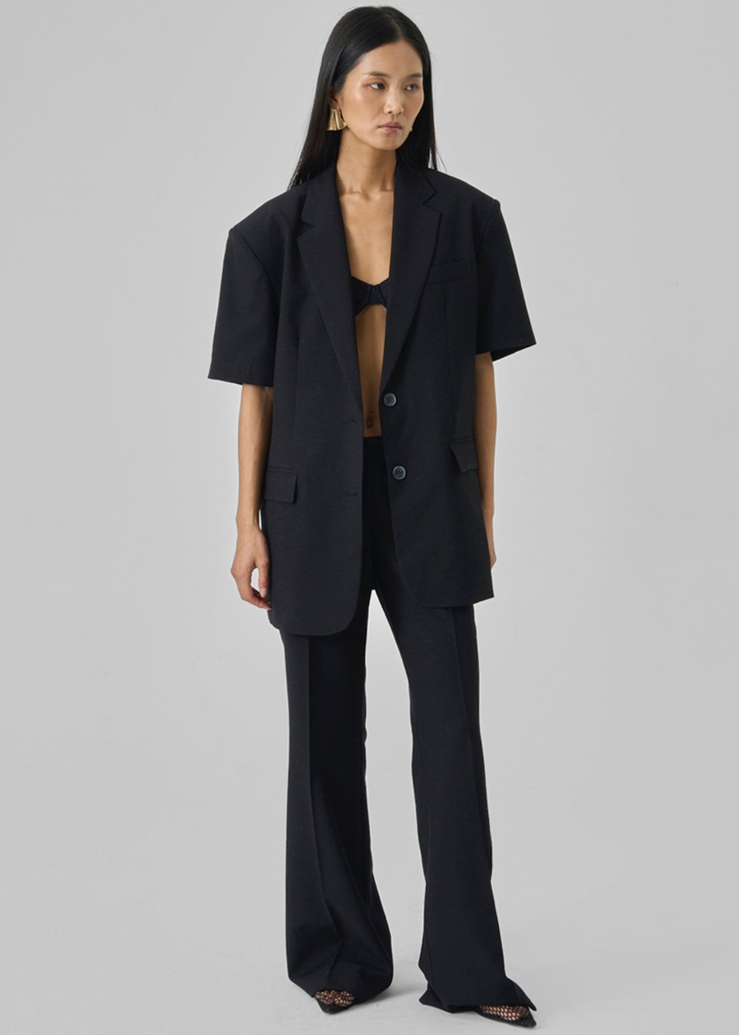 Maisie Short Sleeve Blazer - Black