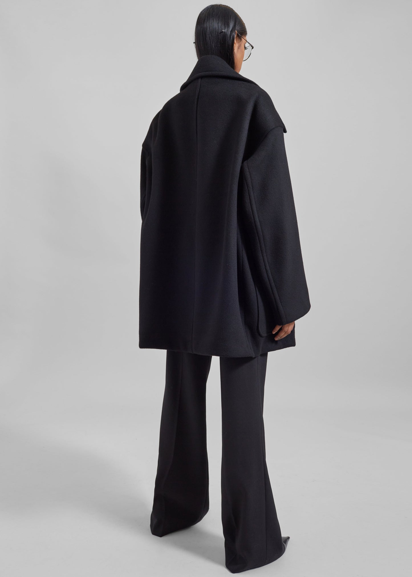 Marian Oversized Peacoat - Black