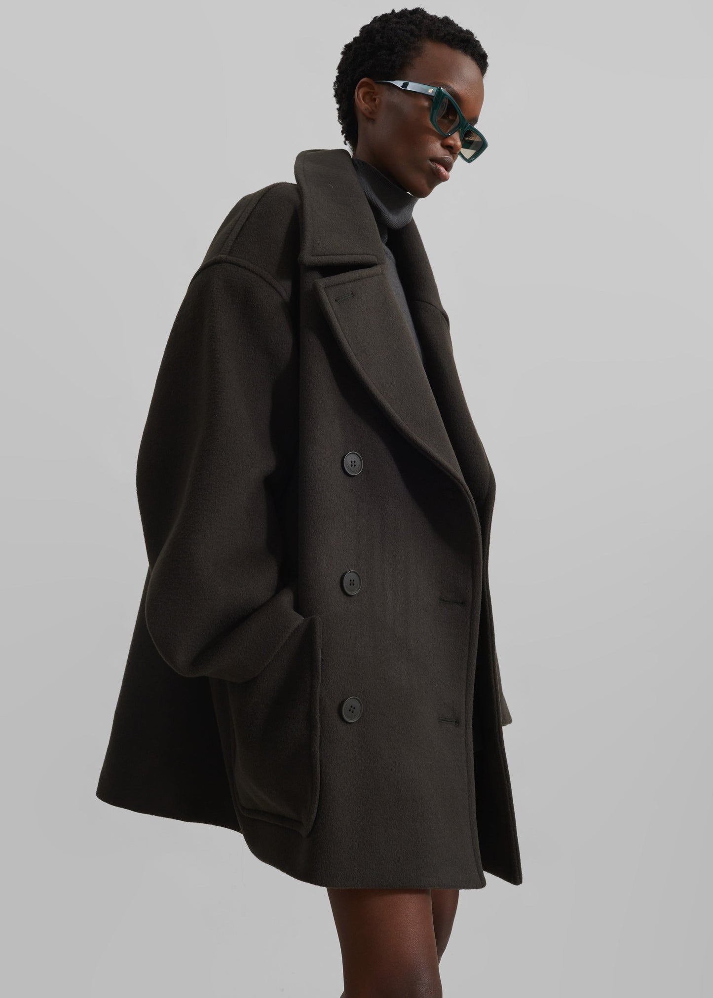 Marian Oversized Peacoat - Khaki