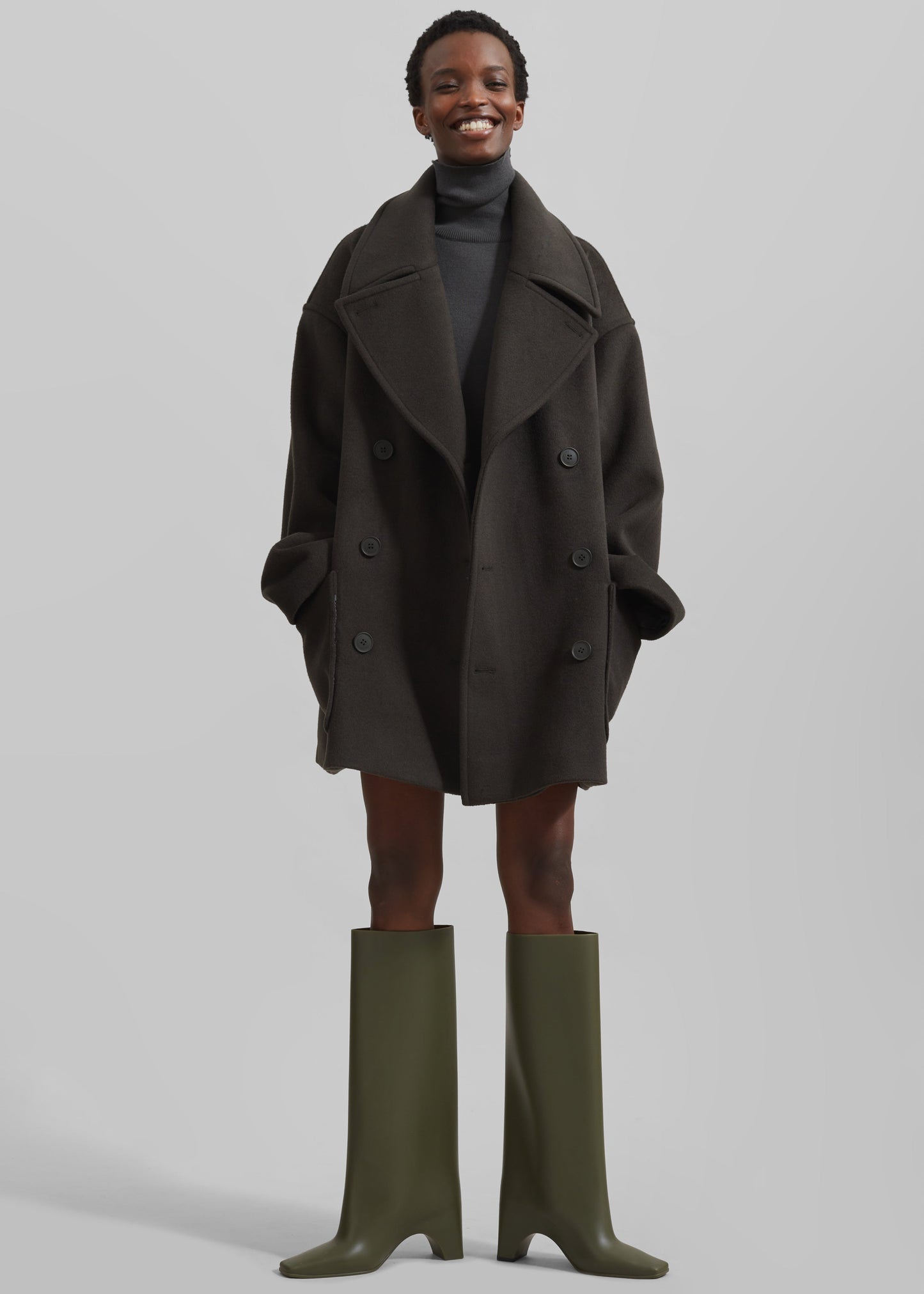 Marian Oversized Peacoat - Khaki