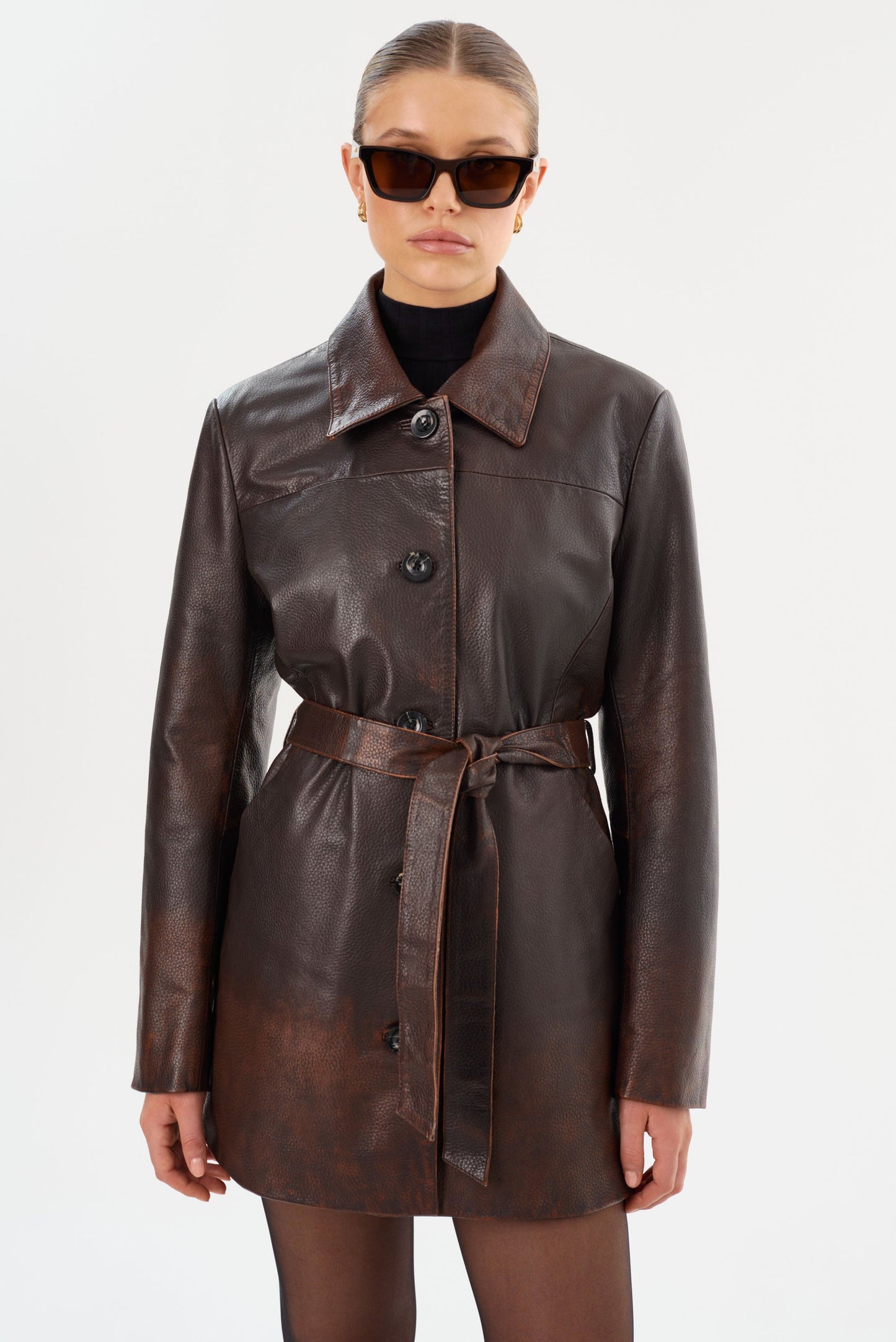 MARLOWE | Leather Trench Coat