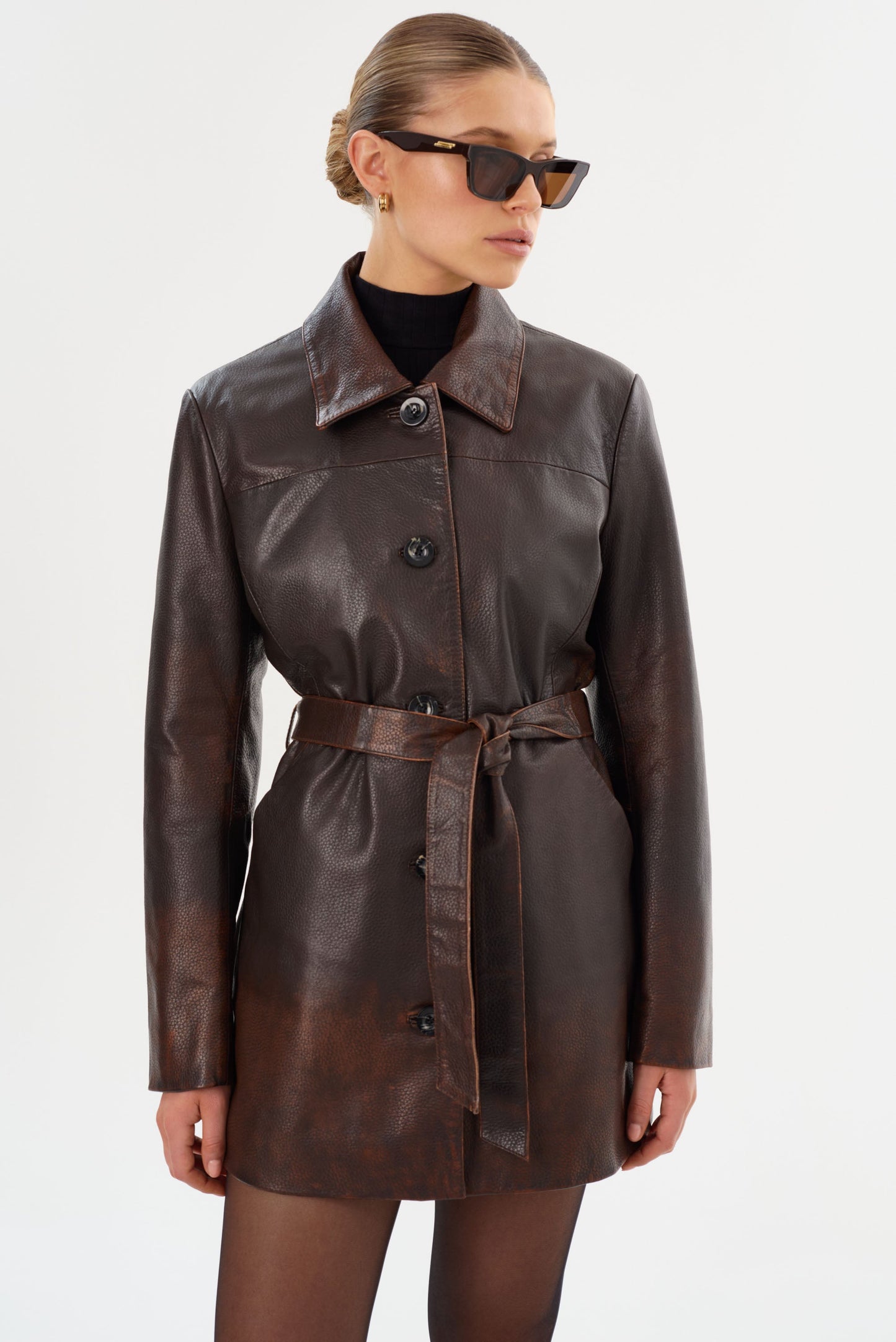 MARLOWE | Leather Trench Coat