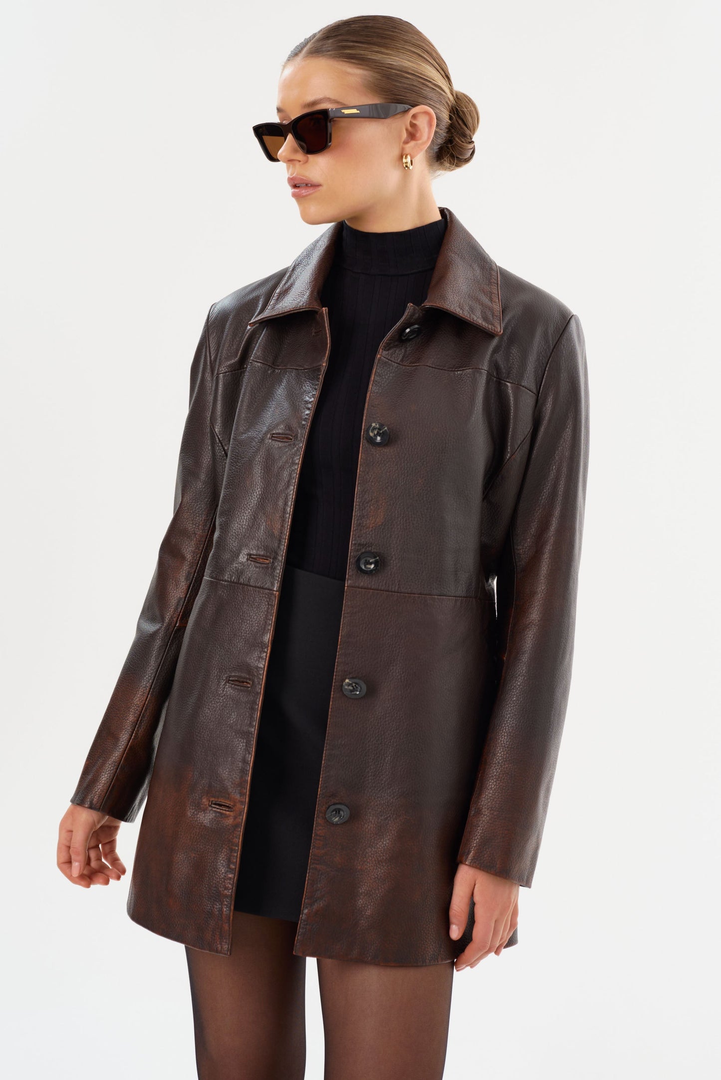 MARLOWE | Leather Trench Coat