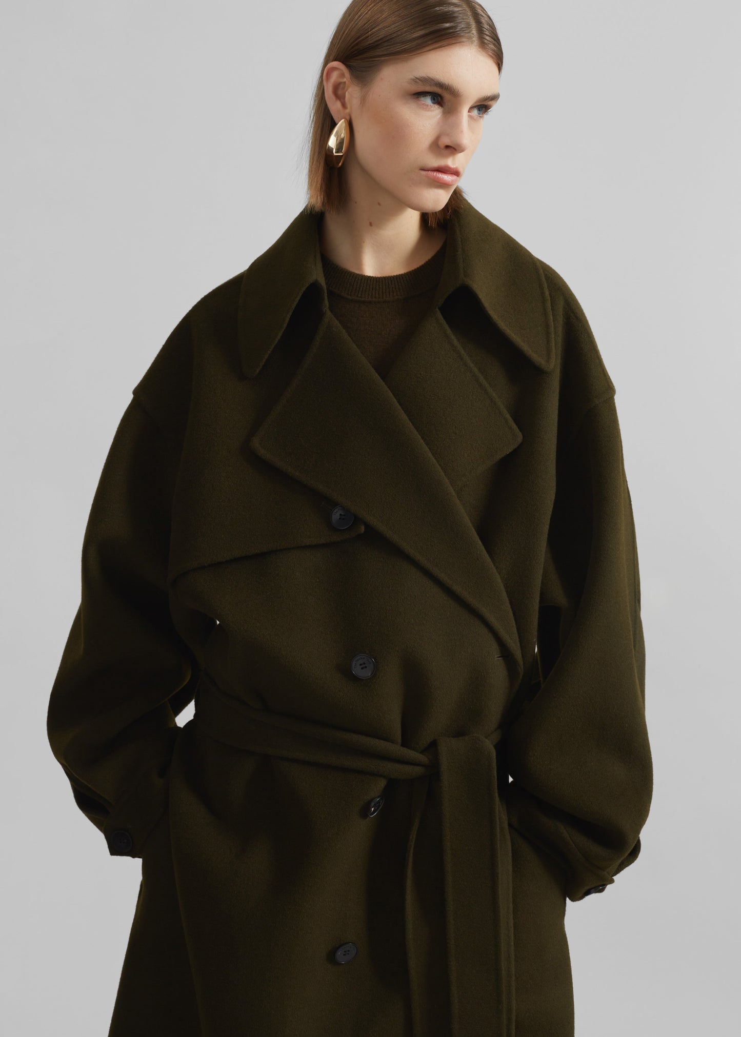 Mavis Long Coat - Khaki