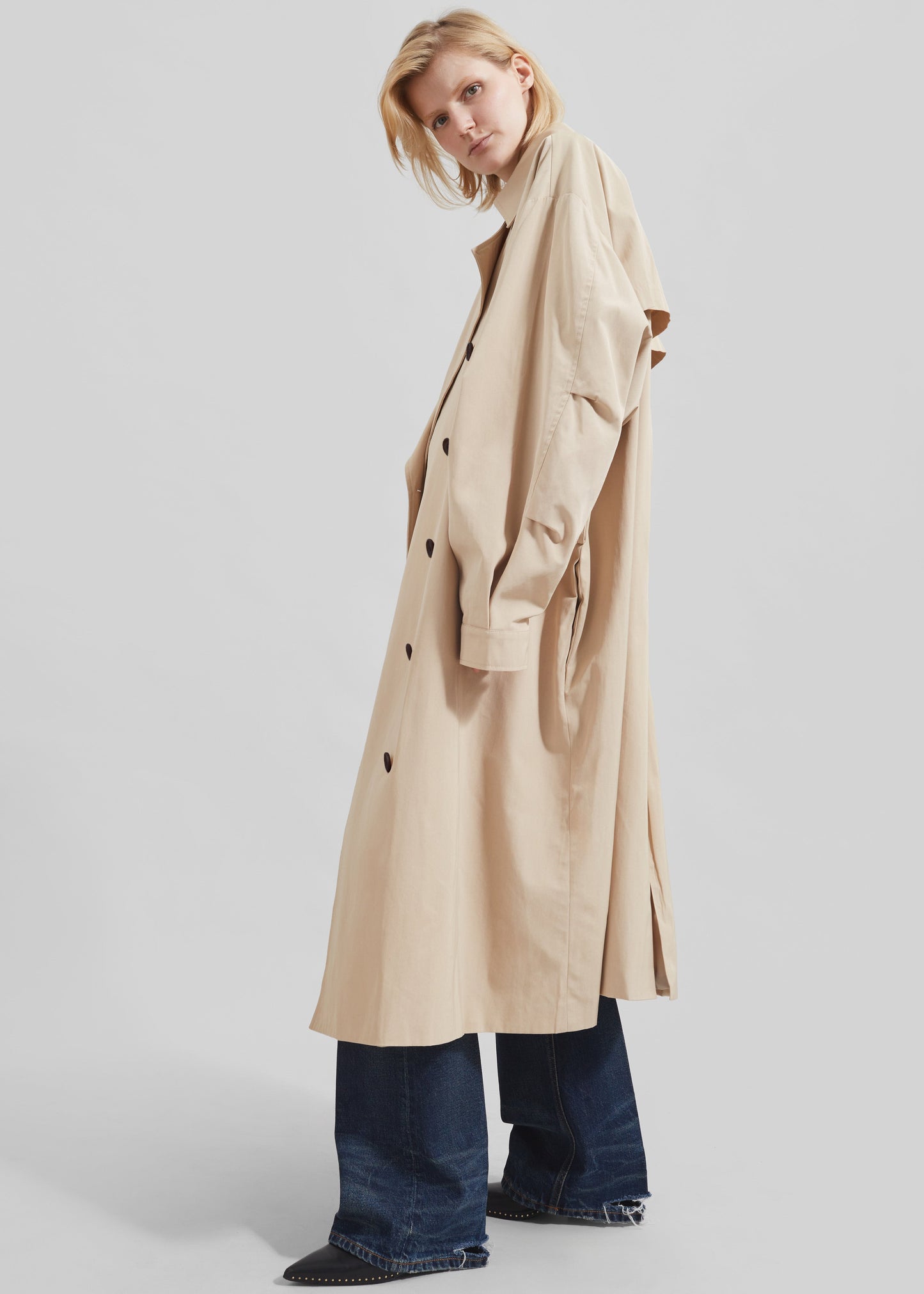 Mavis Oversized Trench - Light Beige