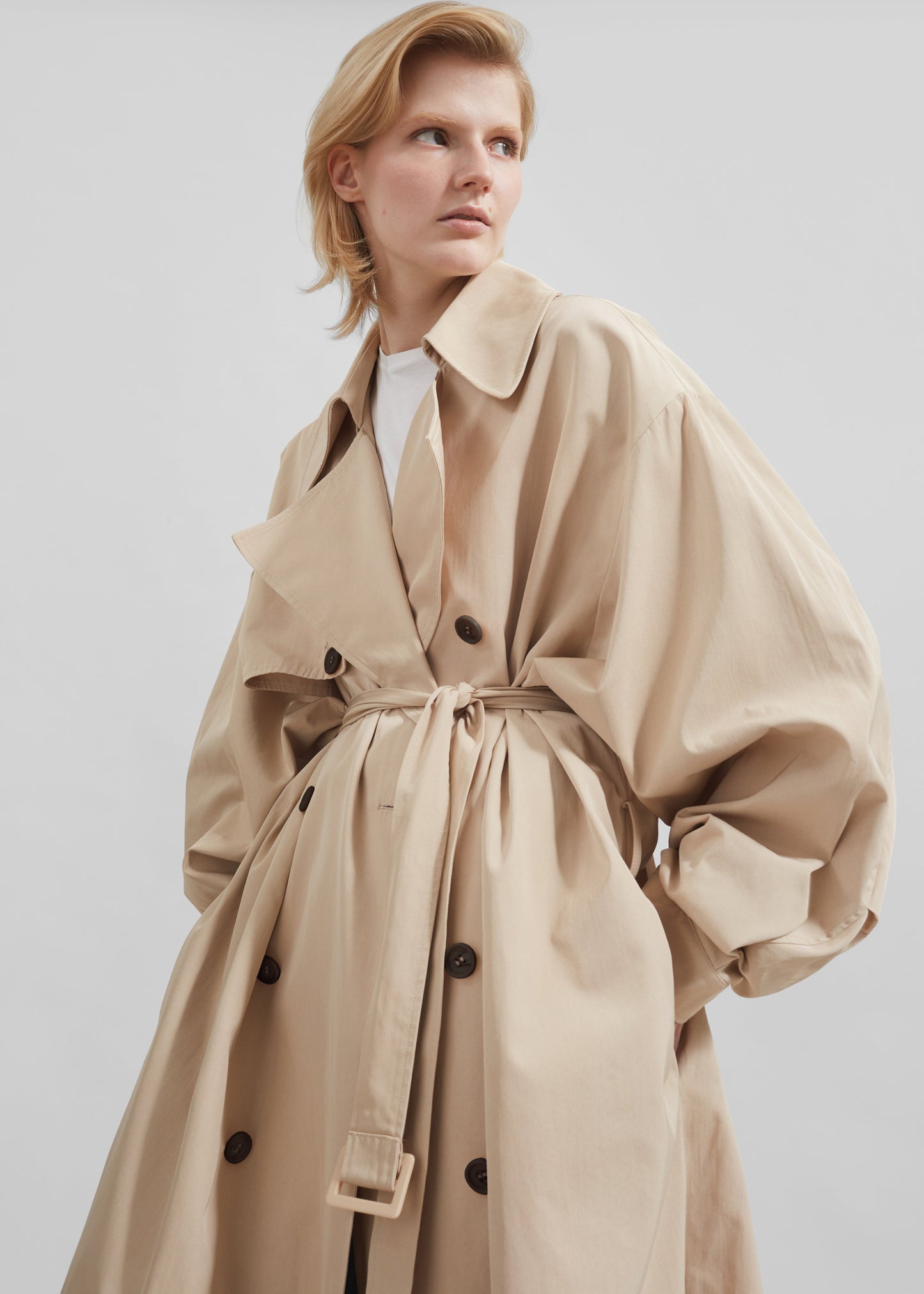 Mavis Oversized Trench - Light Beige