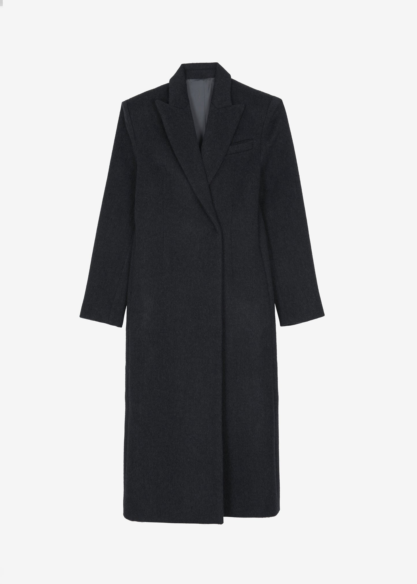 Melva Long Coat - Charcoal