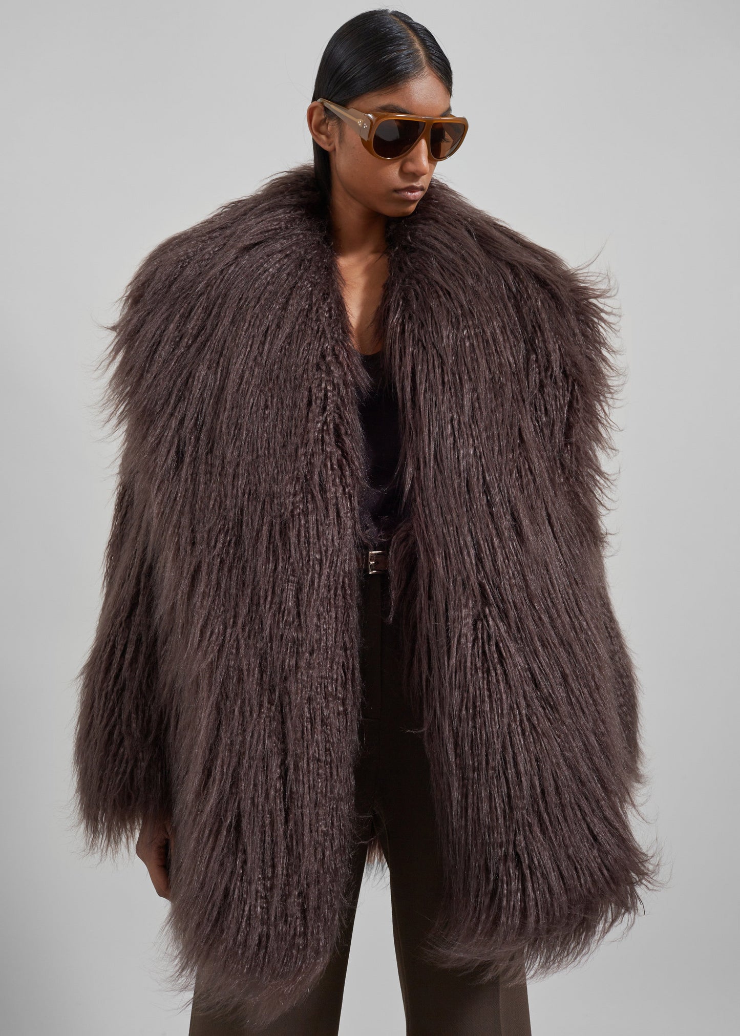 Miley Faux Fur Jacket - Brown