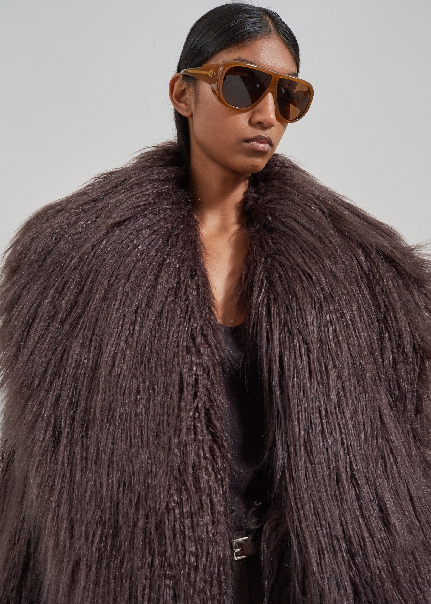 Miley Faux Fur Jacket - Brown