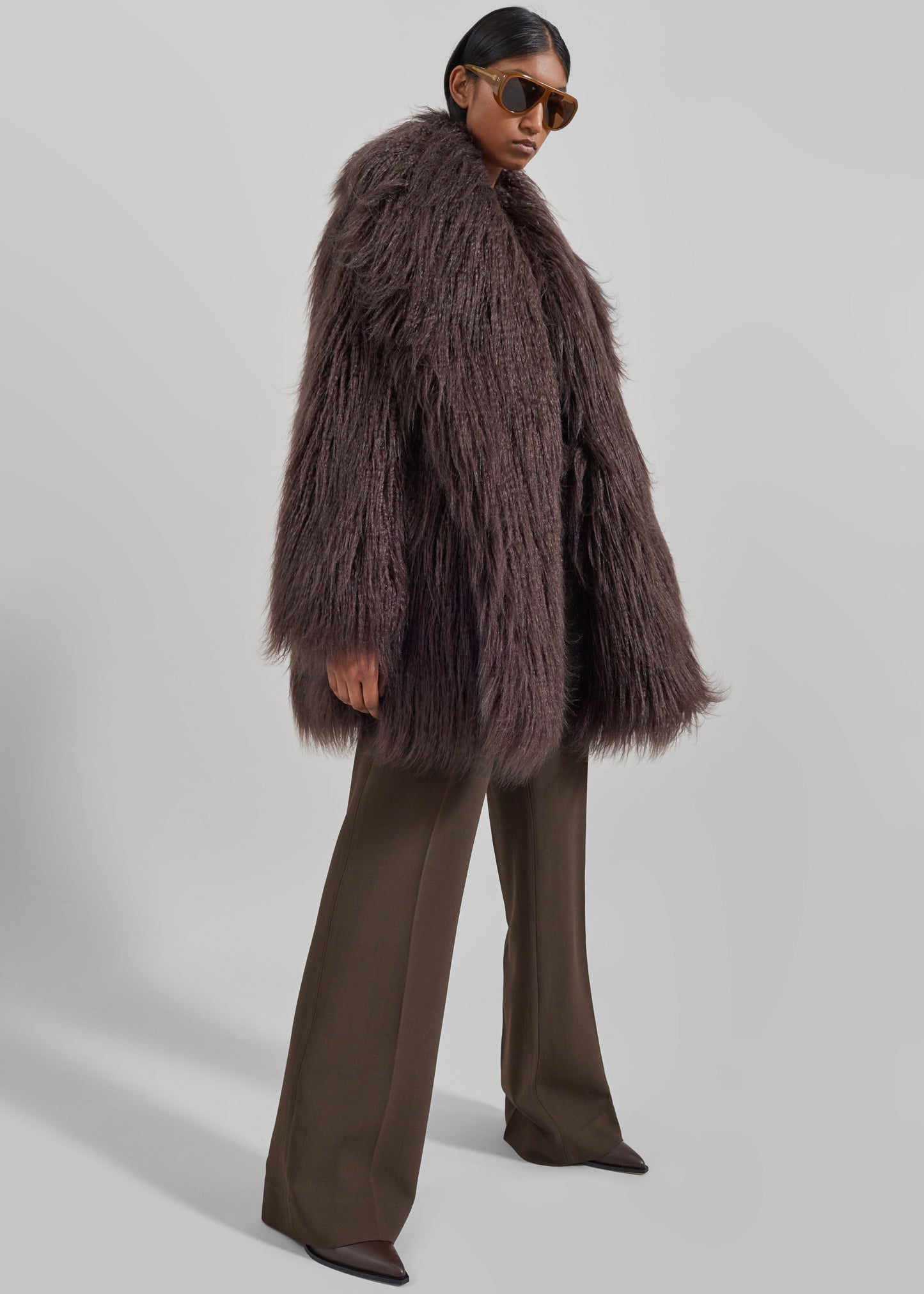 Miley Faux Fur Jacket - Brown