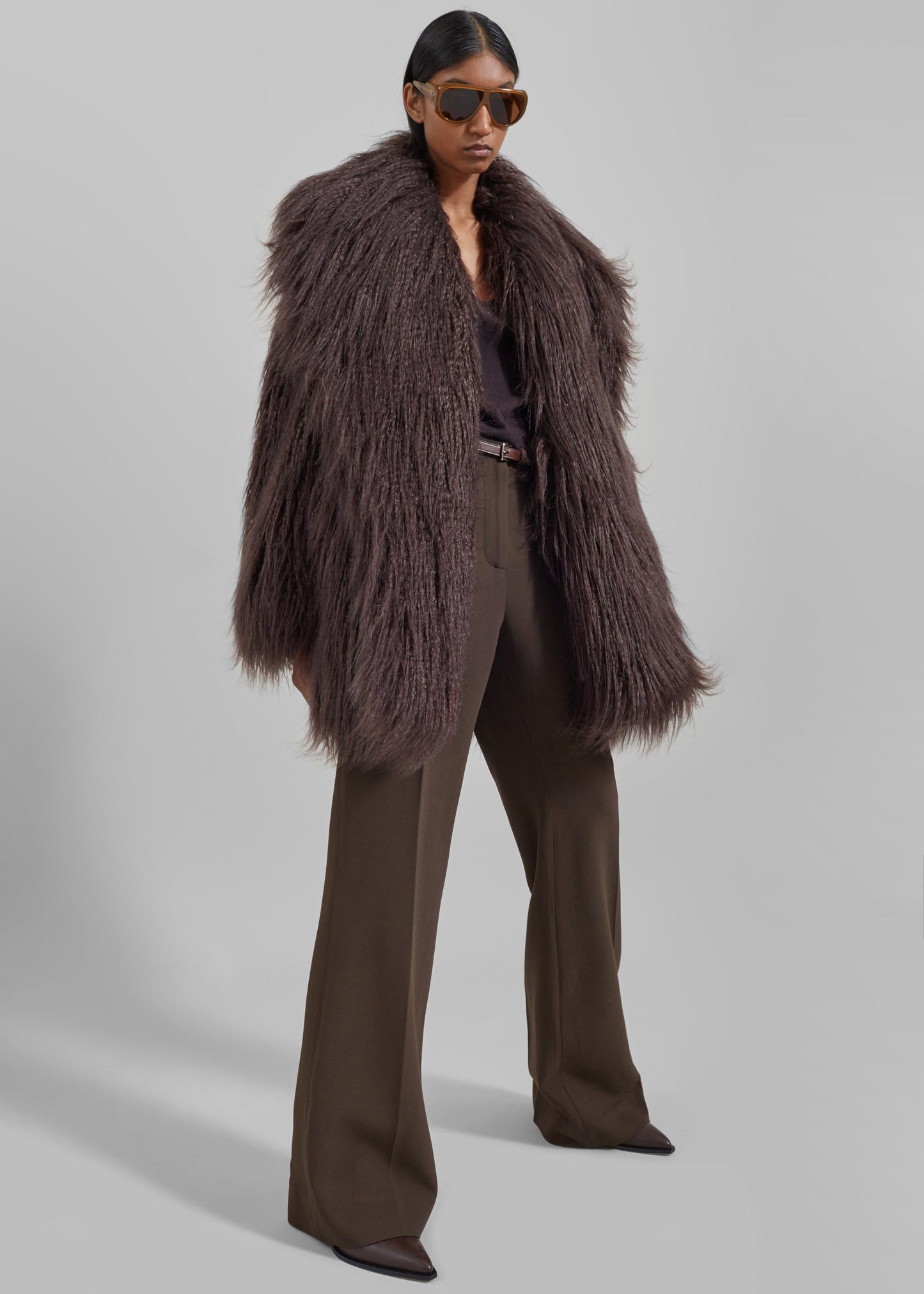 Miley Faux Fur Jacket - Brown