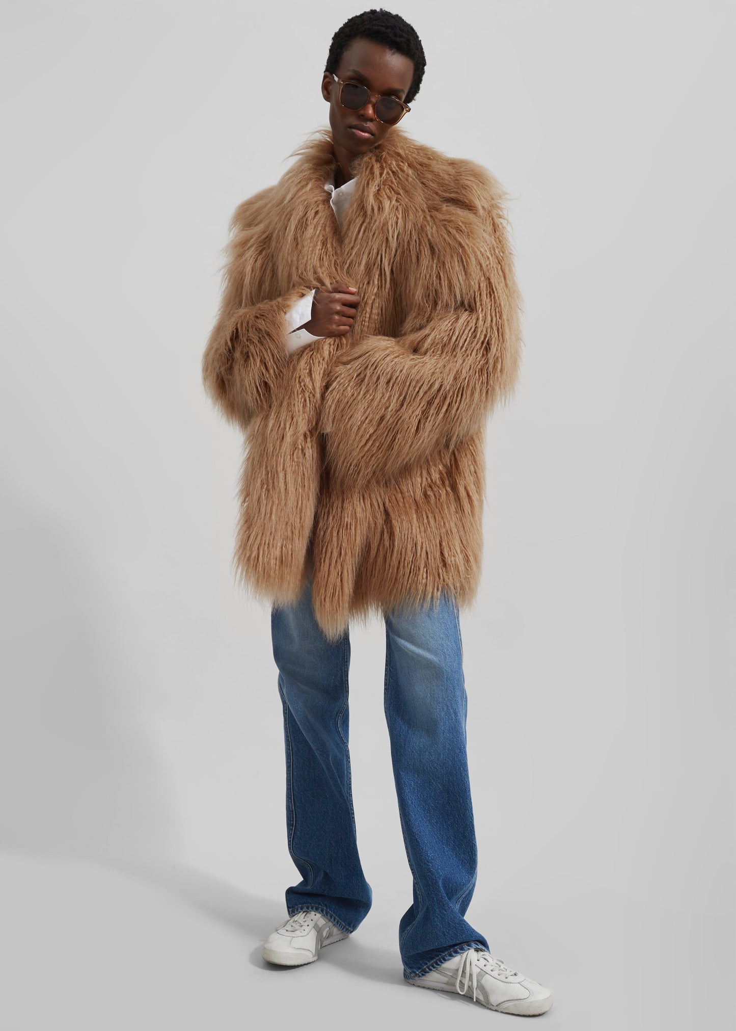 Miley Faux Fur Jacket - Camel