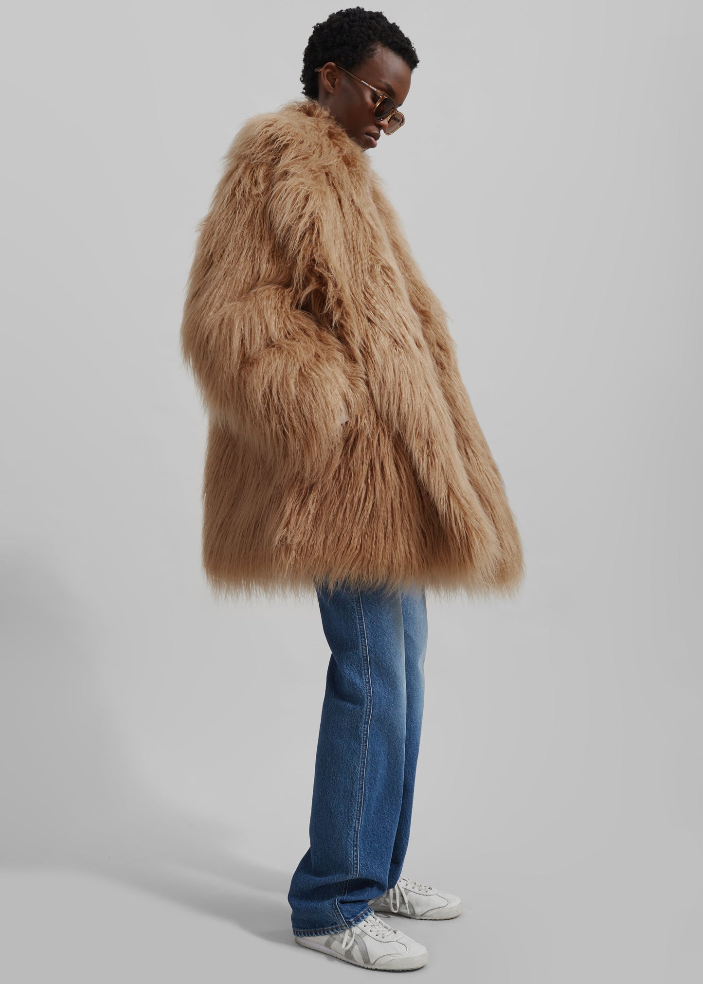 Miley Faux Fur Jacket - Camel