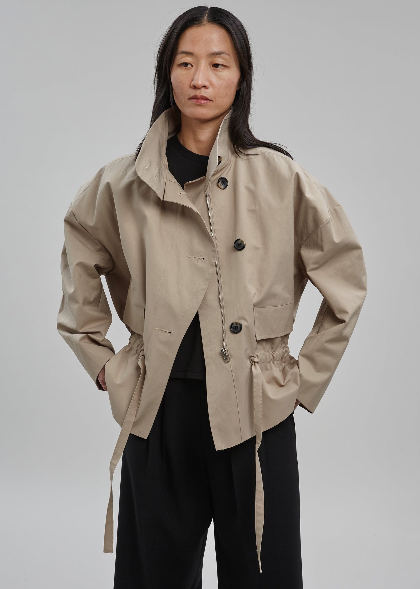 Myro Drawstring Jacket - Beige