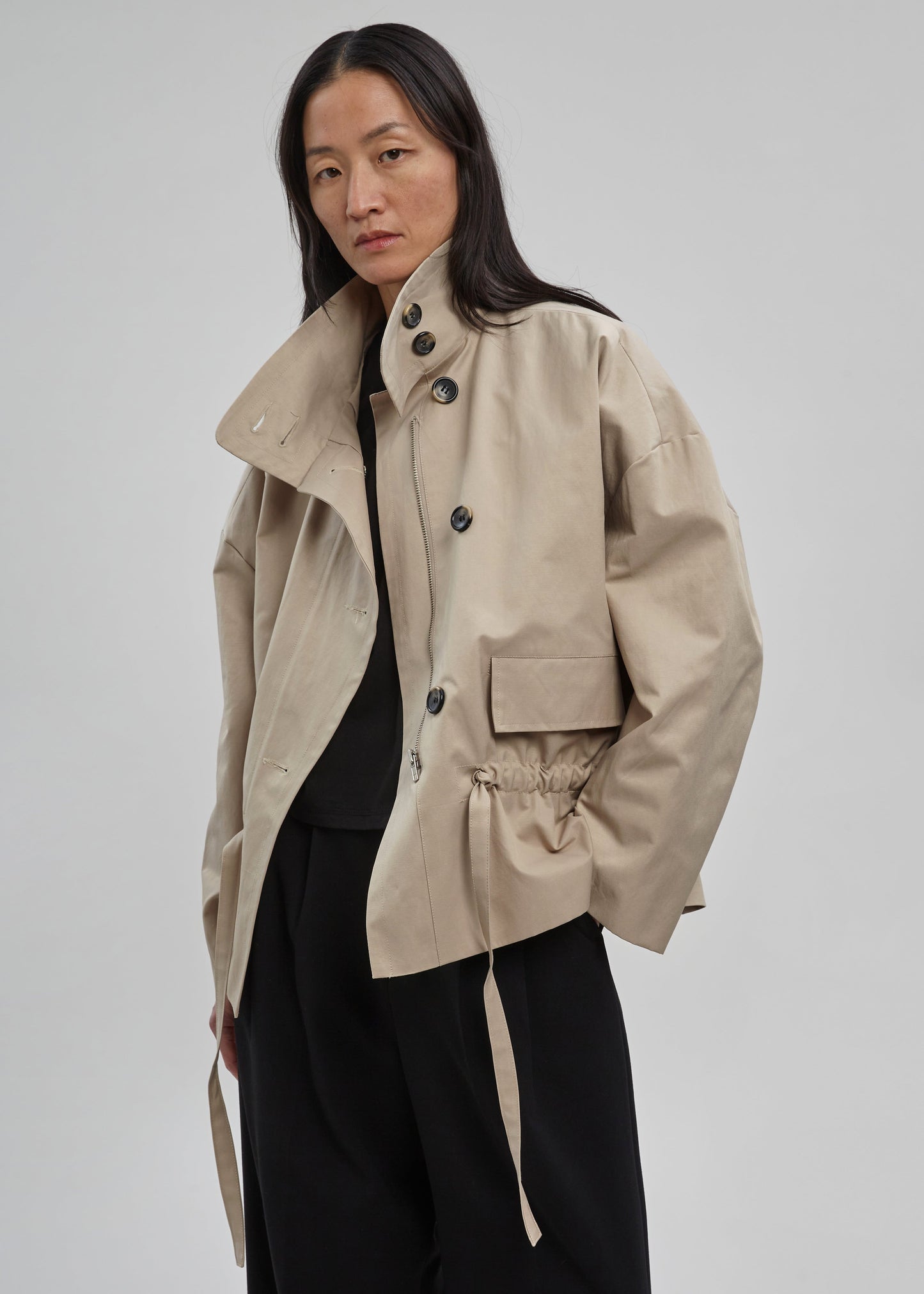 Myro Drawstring Jacket - Beige