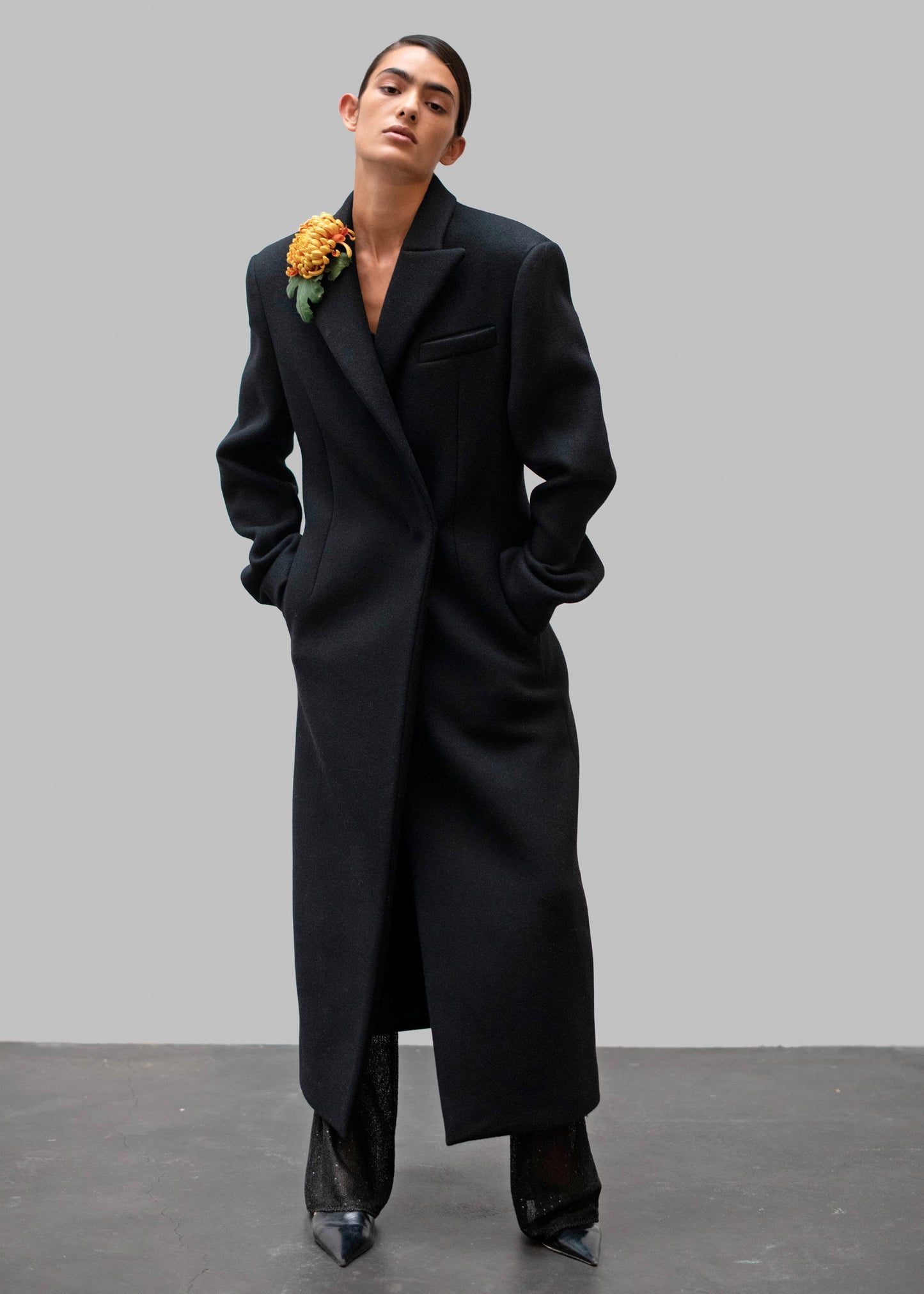 Melva Long Coat - Black